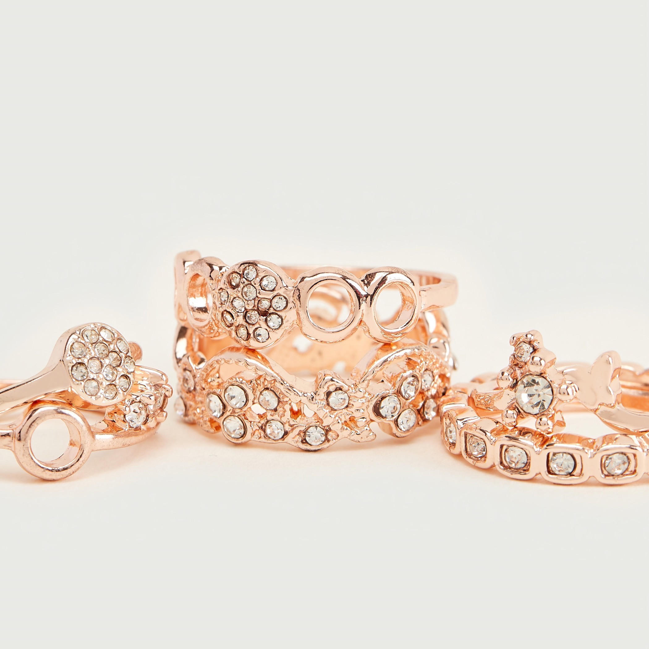 خواتم مزيّنة - طقم من 6 قطع-women-watchesandjewellery-jewellery-rings-image-1