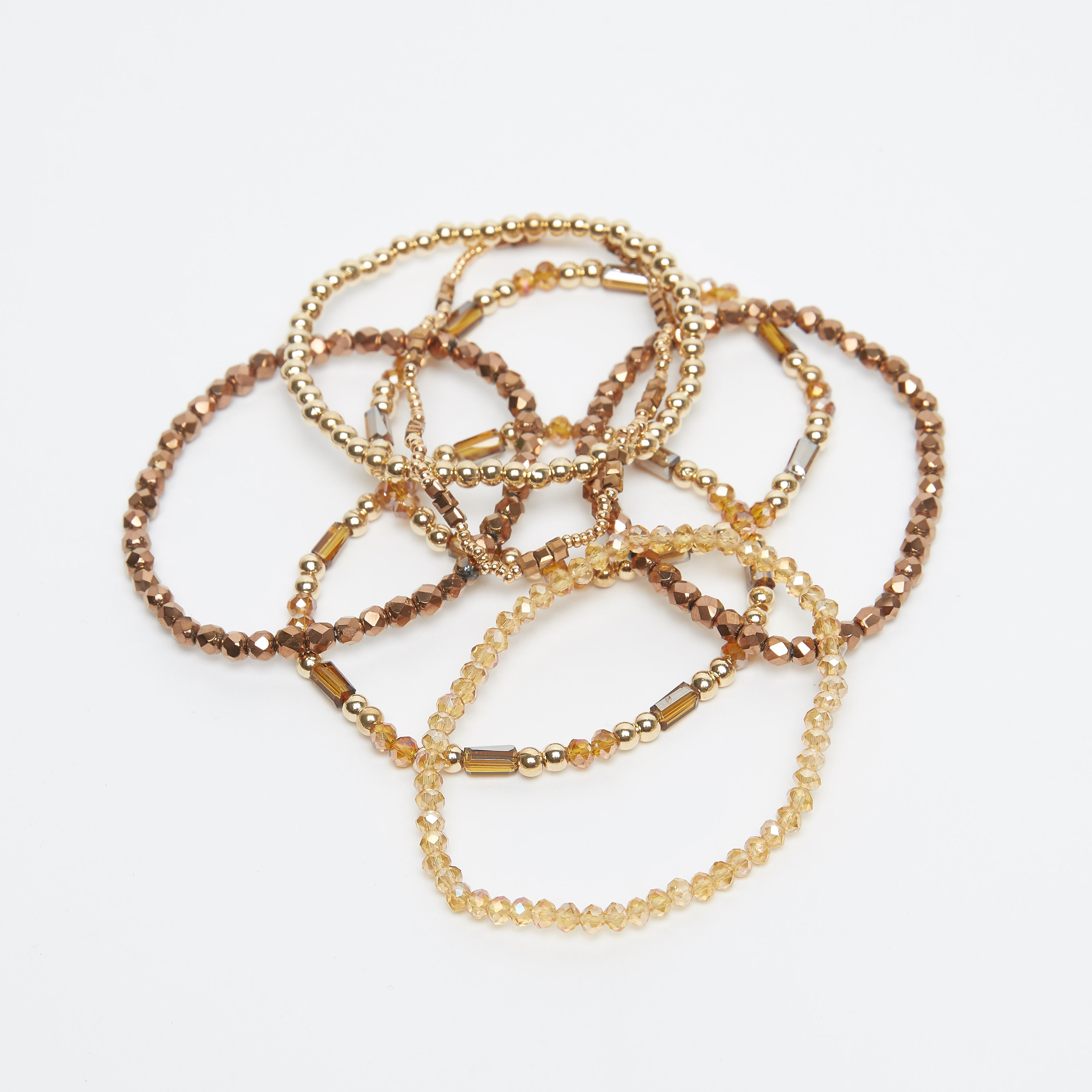 أساور مزيّنة بالخرز - طقم من 7 قطع-women-watchesandjewellery-jewellery-banglesandbracelets-image-1