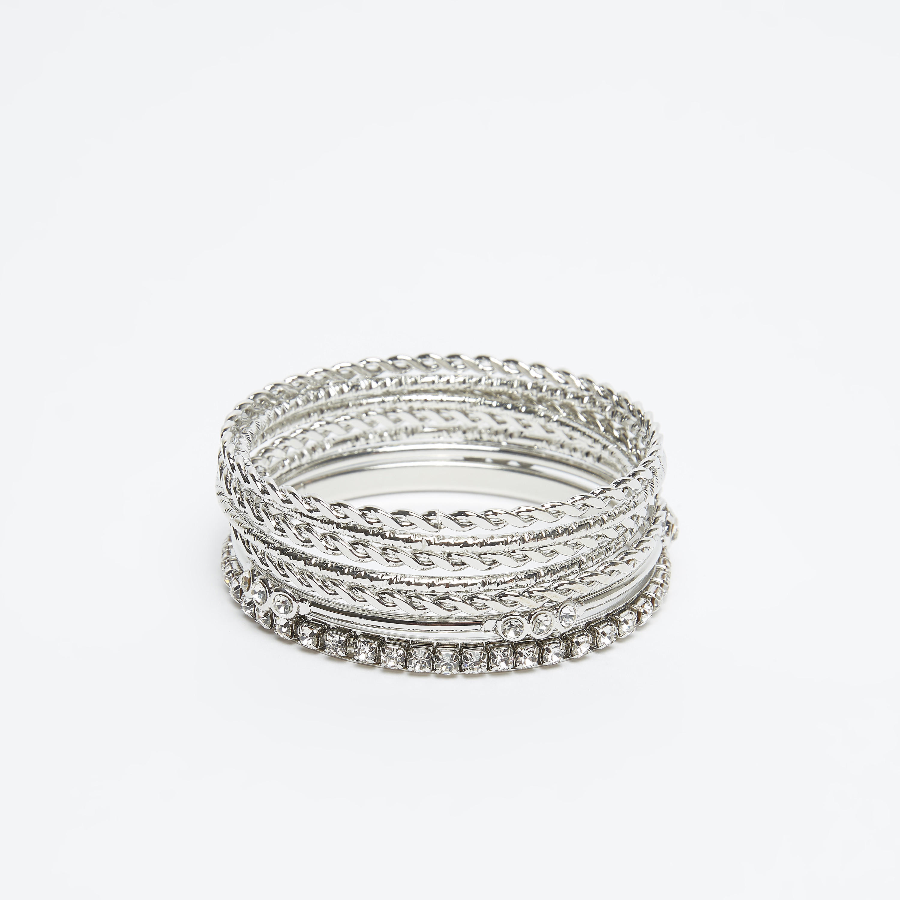 أساور مزينة - طقم من 8 قطع-women-watchesandjewellery-jewellery-banglesandbracelets-image-1