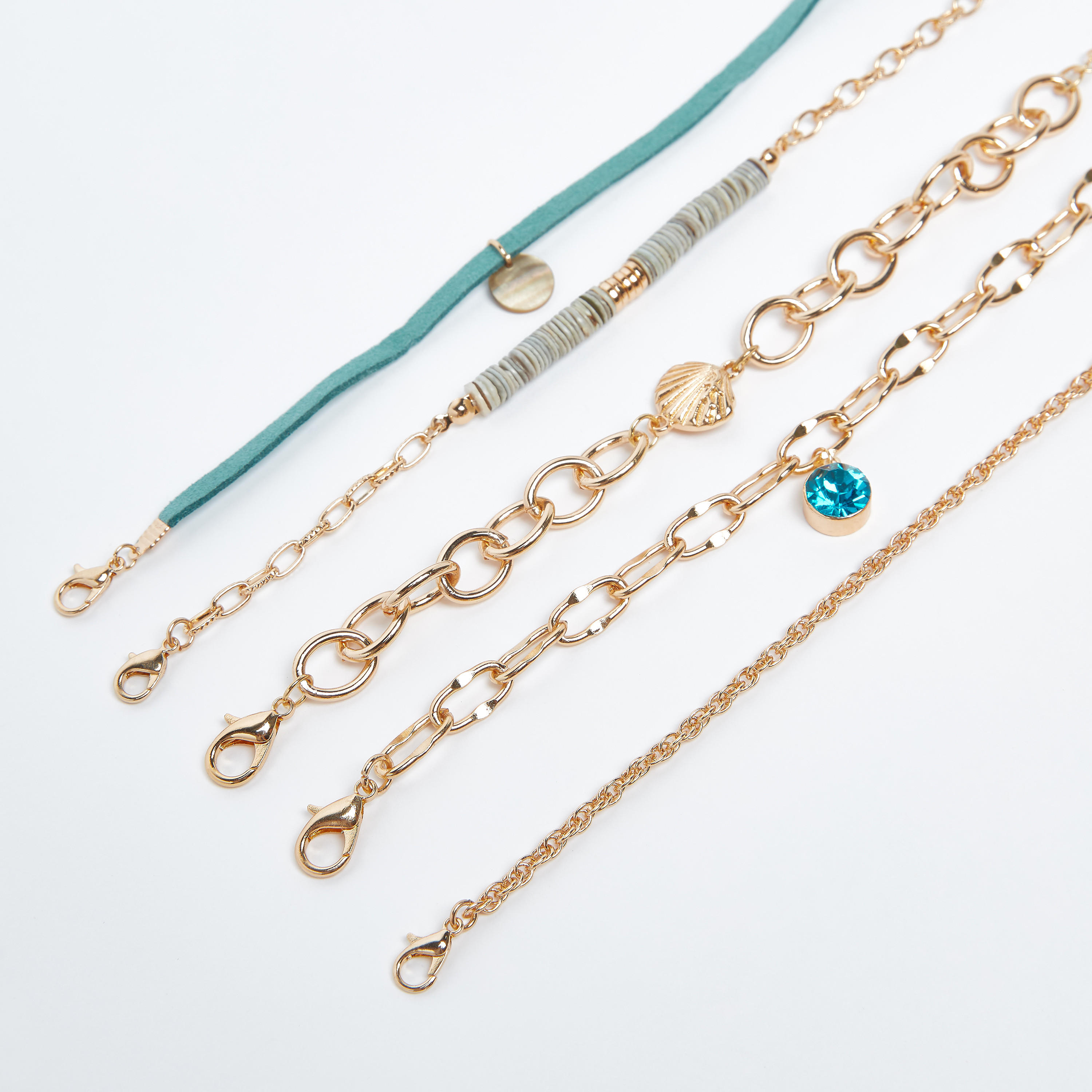 Set of 5 - Embellished Bracelets with Lobster Clasp-women-watchesandjewellery-jewellery-banglesandbracelets-image-2