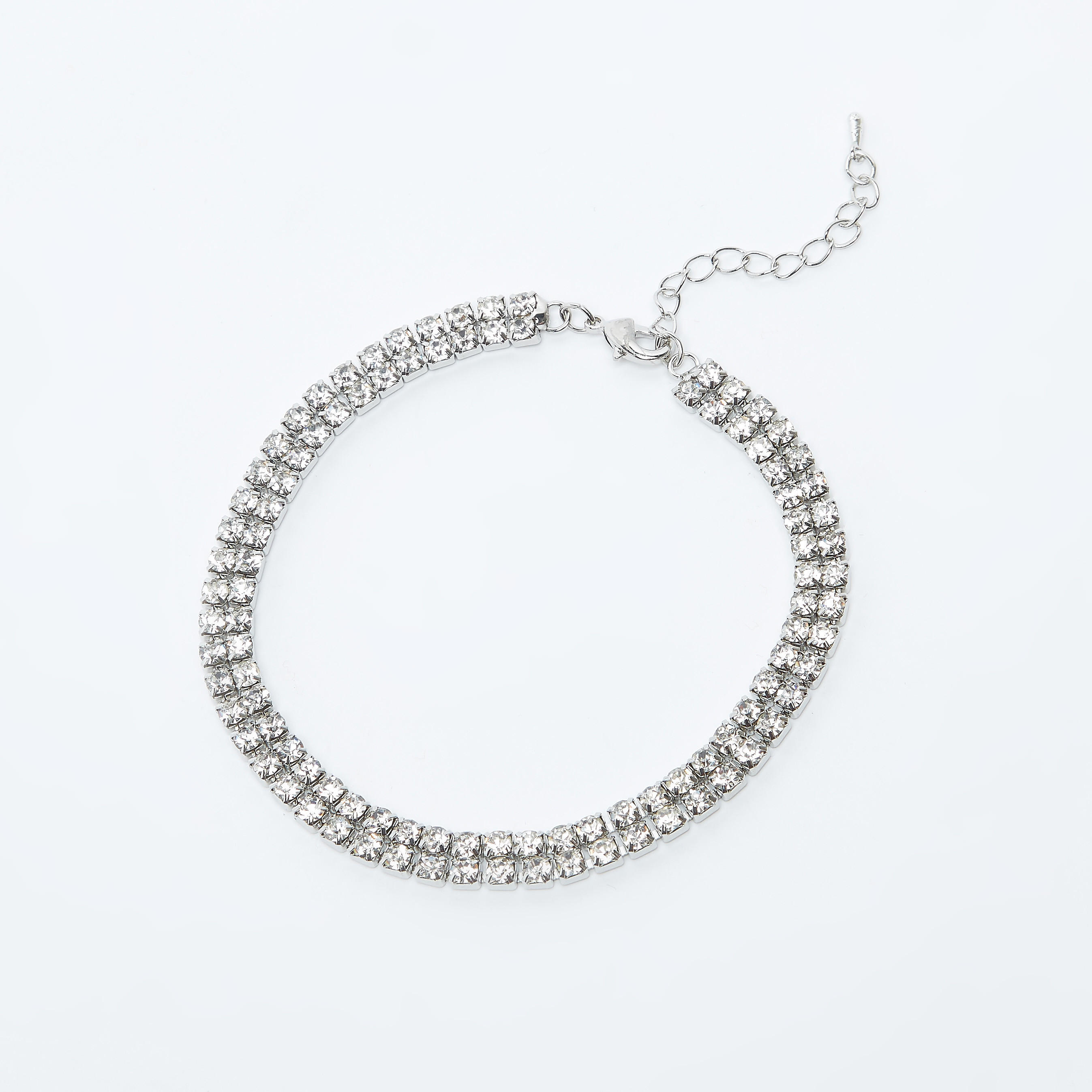 خلخال مرصّع بالالماس بمشبك إغلاق - طقم من قطعتين-women-watchesandjewellery-jewellery-anklets-image-2