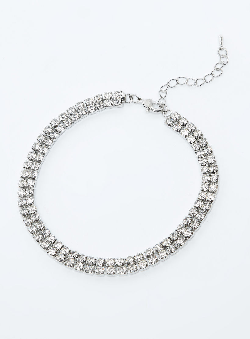 خلخال مرصّع بالالماس بمشبك إغلاق - طقم من قطعتين-women-watchesandjewellery-jewellery-anklets-image-2