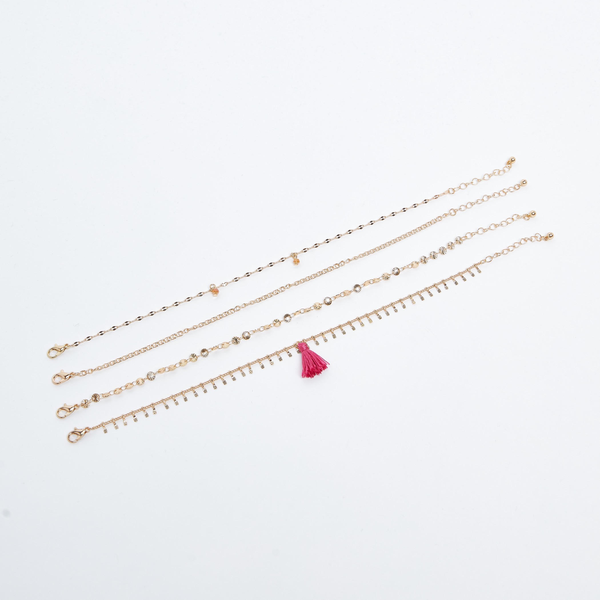 Set of 4 - Assorted Anklets with Lobster Clasp-women-watchesandjewellery-jewellery-anklets-image-1