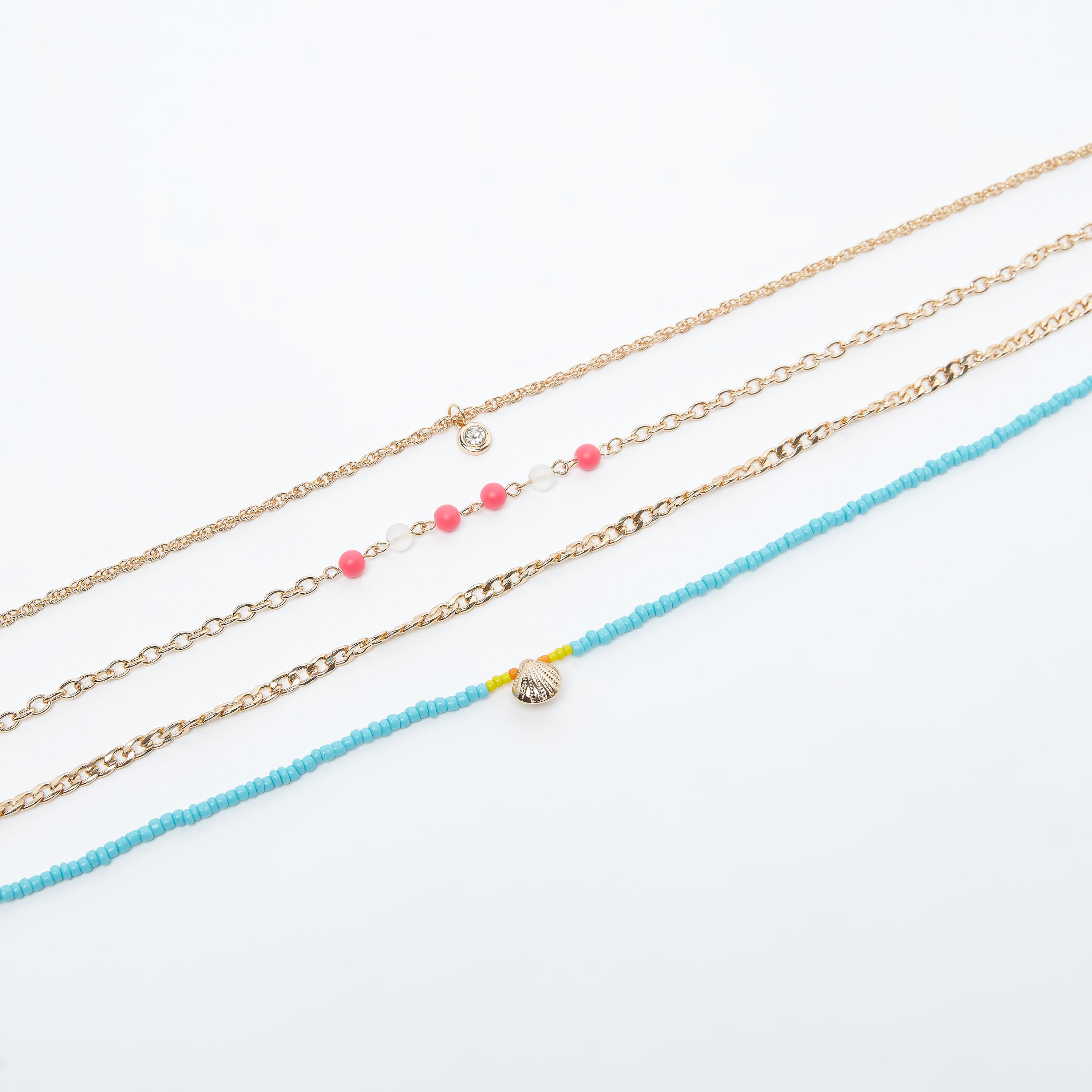 قلادة متنوعة بمشبك إغلاق - طقم من 4 قطع-women-watchesandjewellery-jewellery-necklacesandpendants-image-2