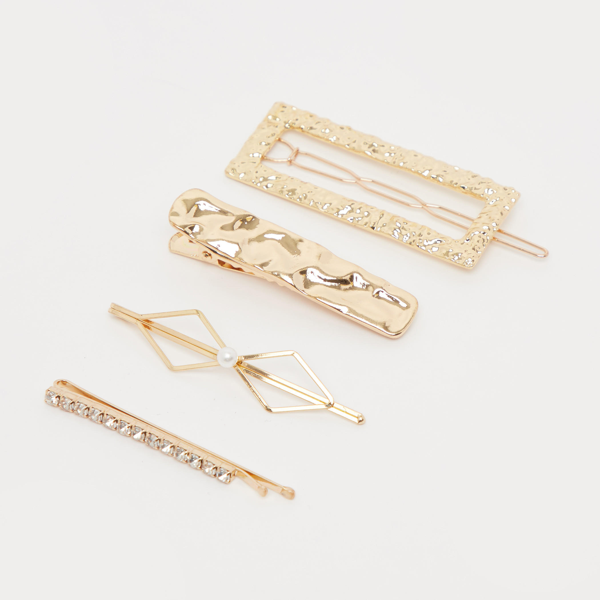 دبابيس شعر متنوّعة بتشطيب ميتاليك - طقم من 4 أزواج-women-hairaccessories-image-1