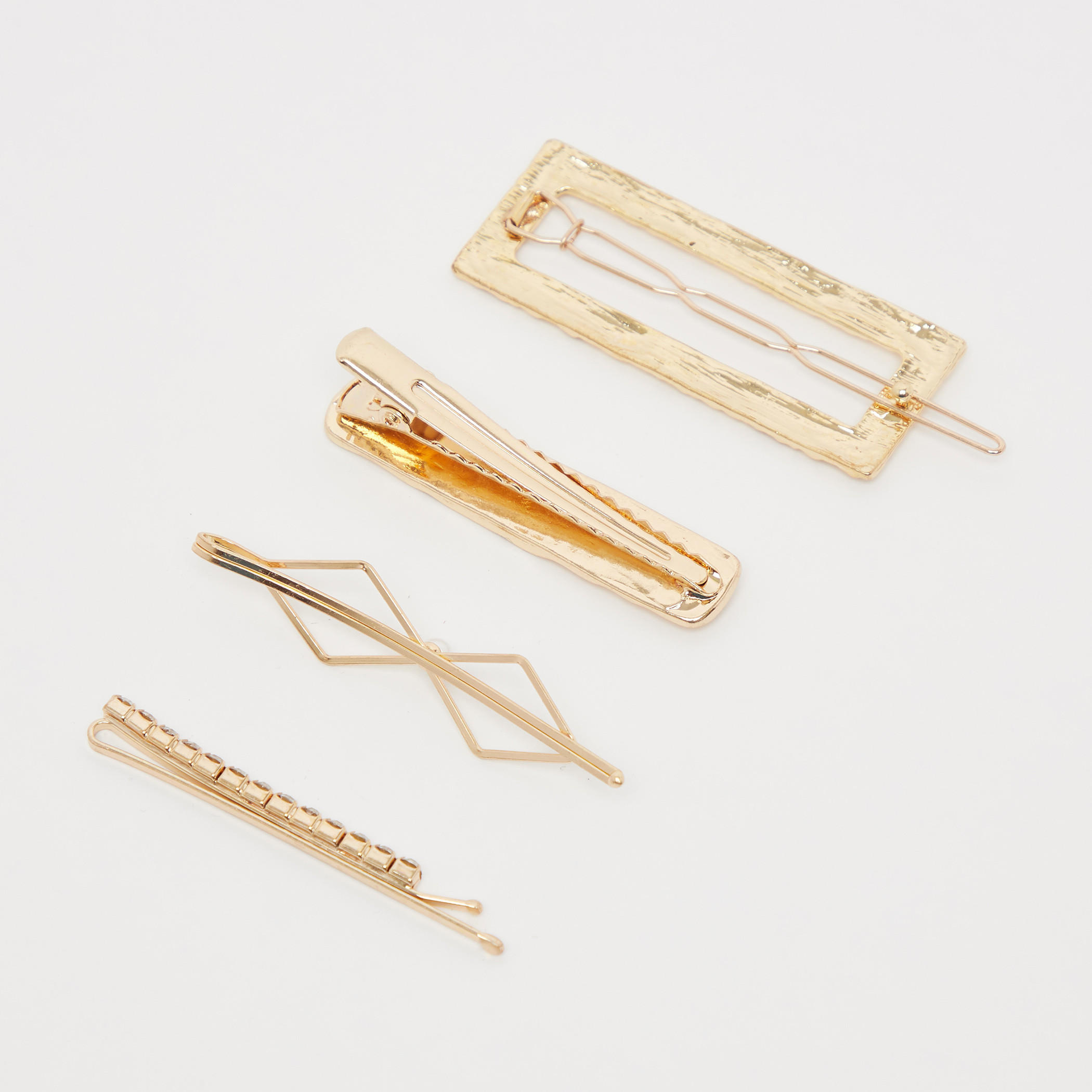 دبابيس شعر متنوّعة بتشطيب ميتاليك - طقم من 4 أزواج-women-hairaccessories-image-2