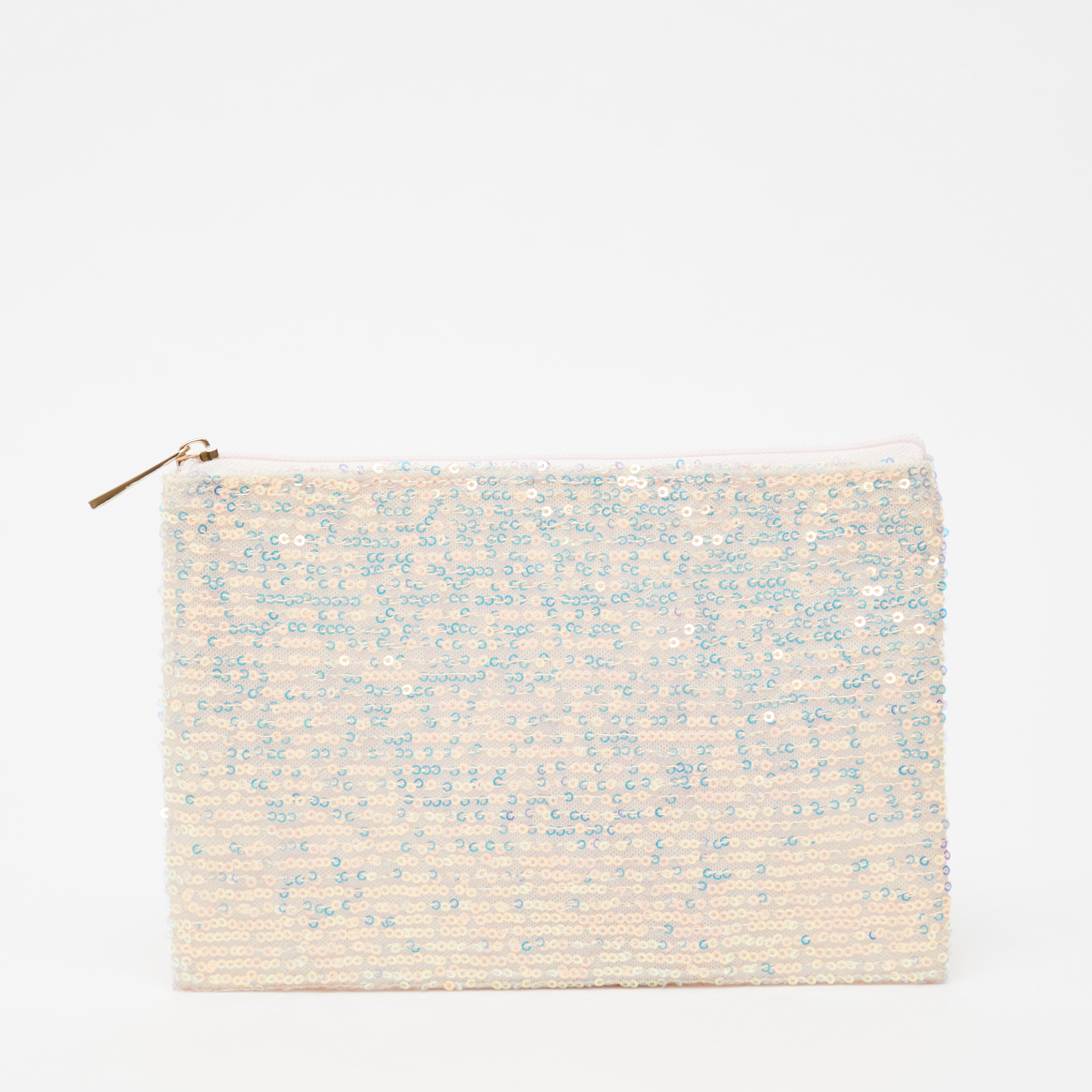 Sequin Detail Pouch with Zip Closure-women-bagsandwallets-wallets-image-1