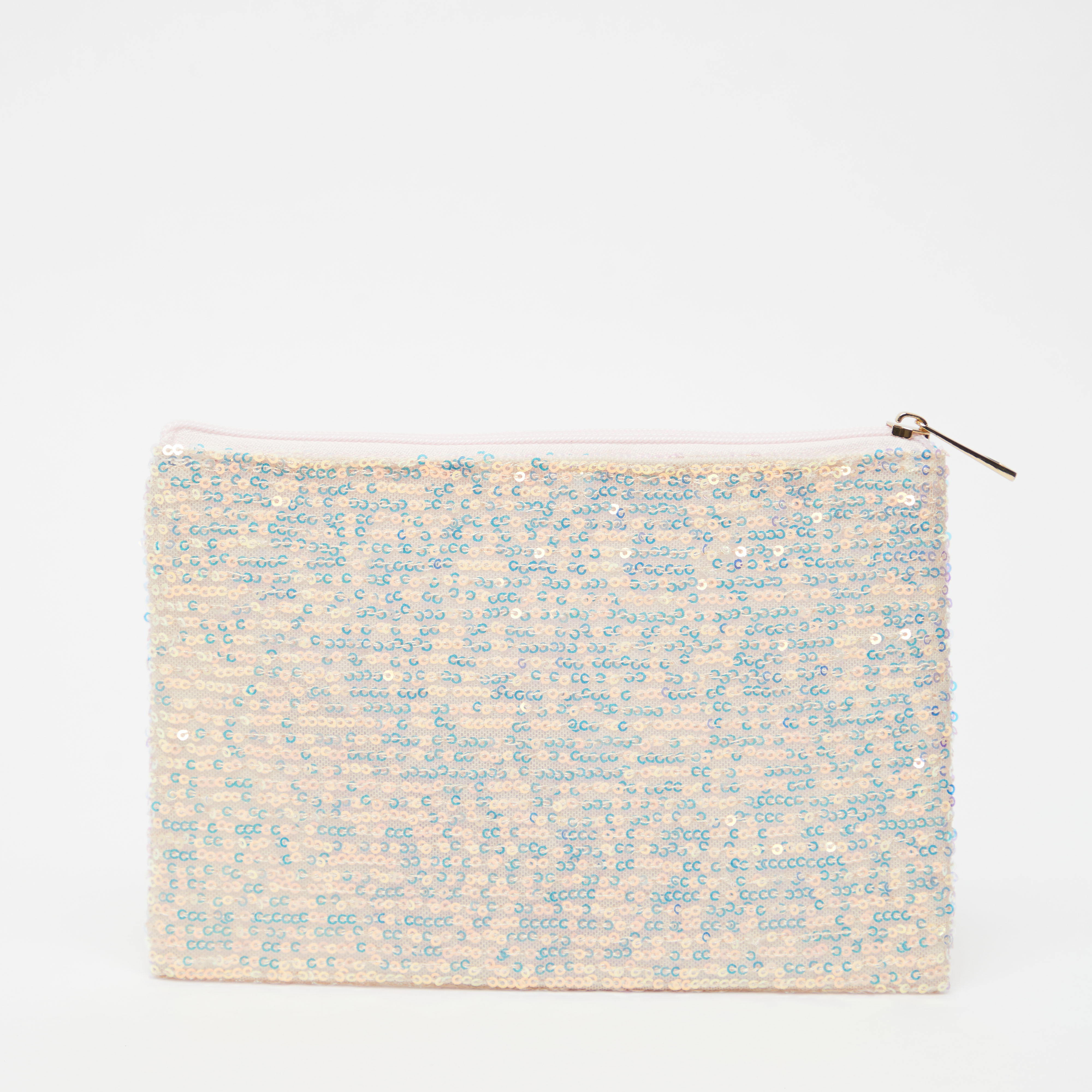 Sequin Detail Pouch with Zip Closure-women-bagsandwallets-wallets-image-2