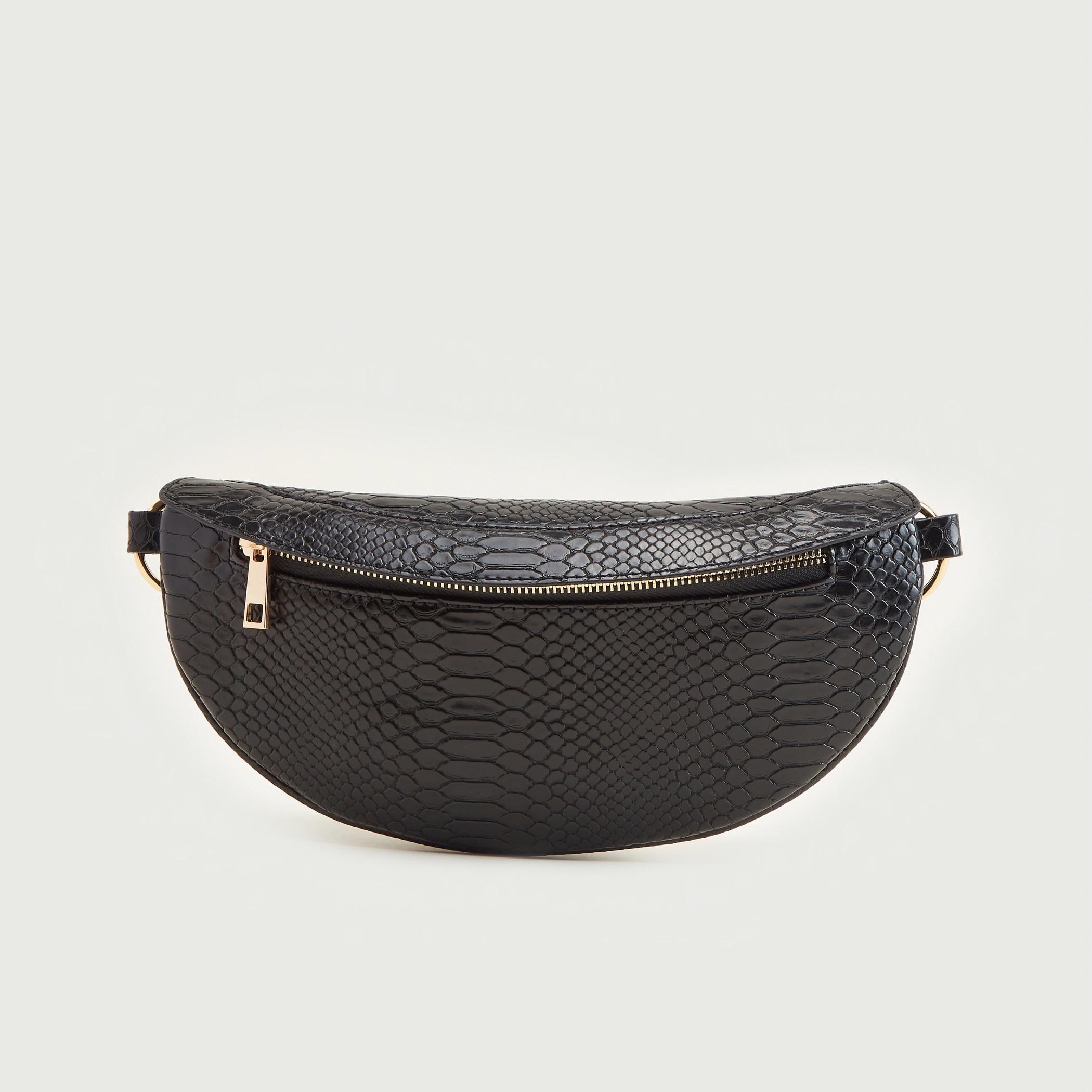 Textured Fanny Pack with Zip Closure and Adjustable Strap-women-bagsandwallets-handbags-image-1