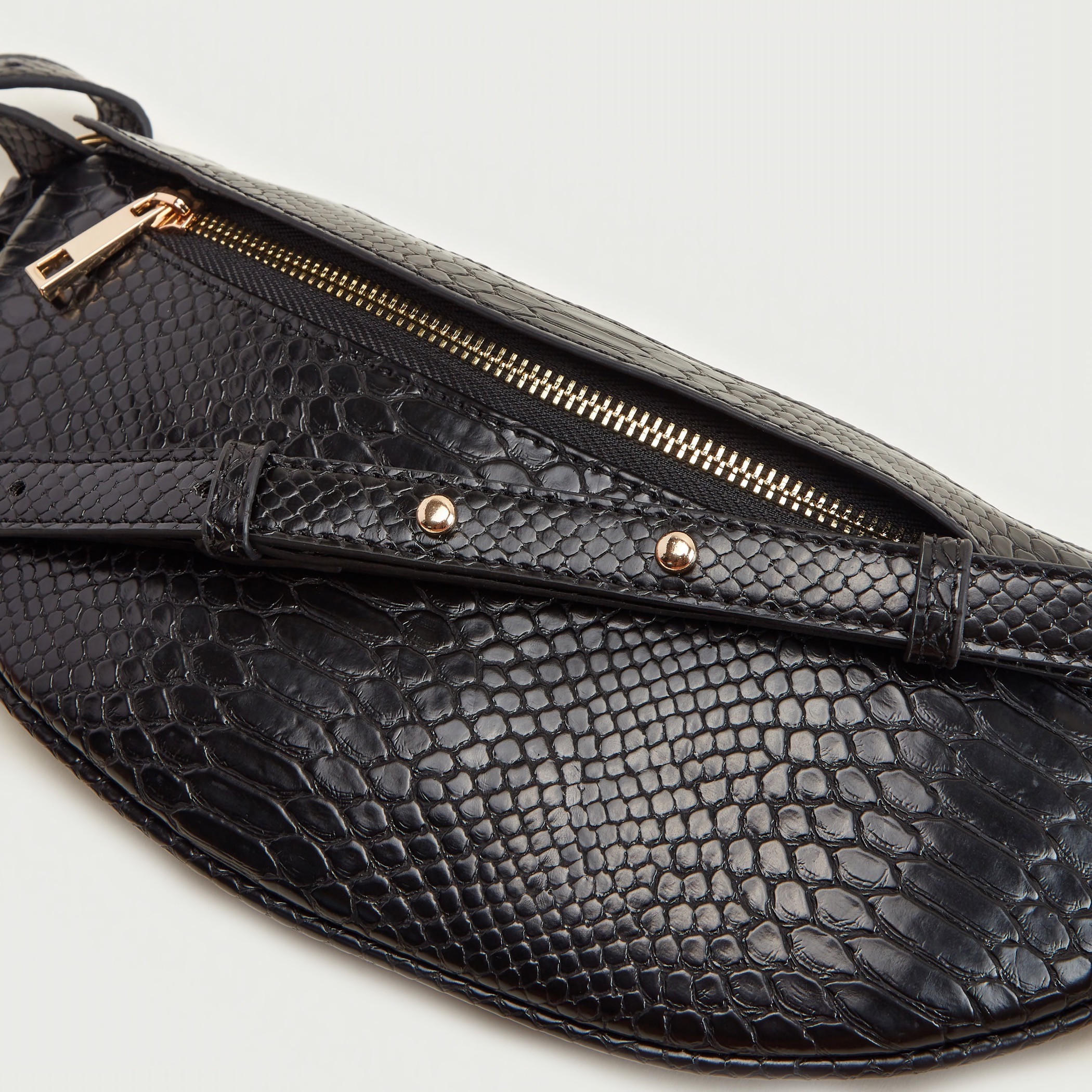 Textured Fanny Pack with Zip Closure and Adjustable Strap-women-bagsandwallets-handbags-image-3