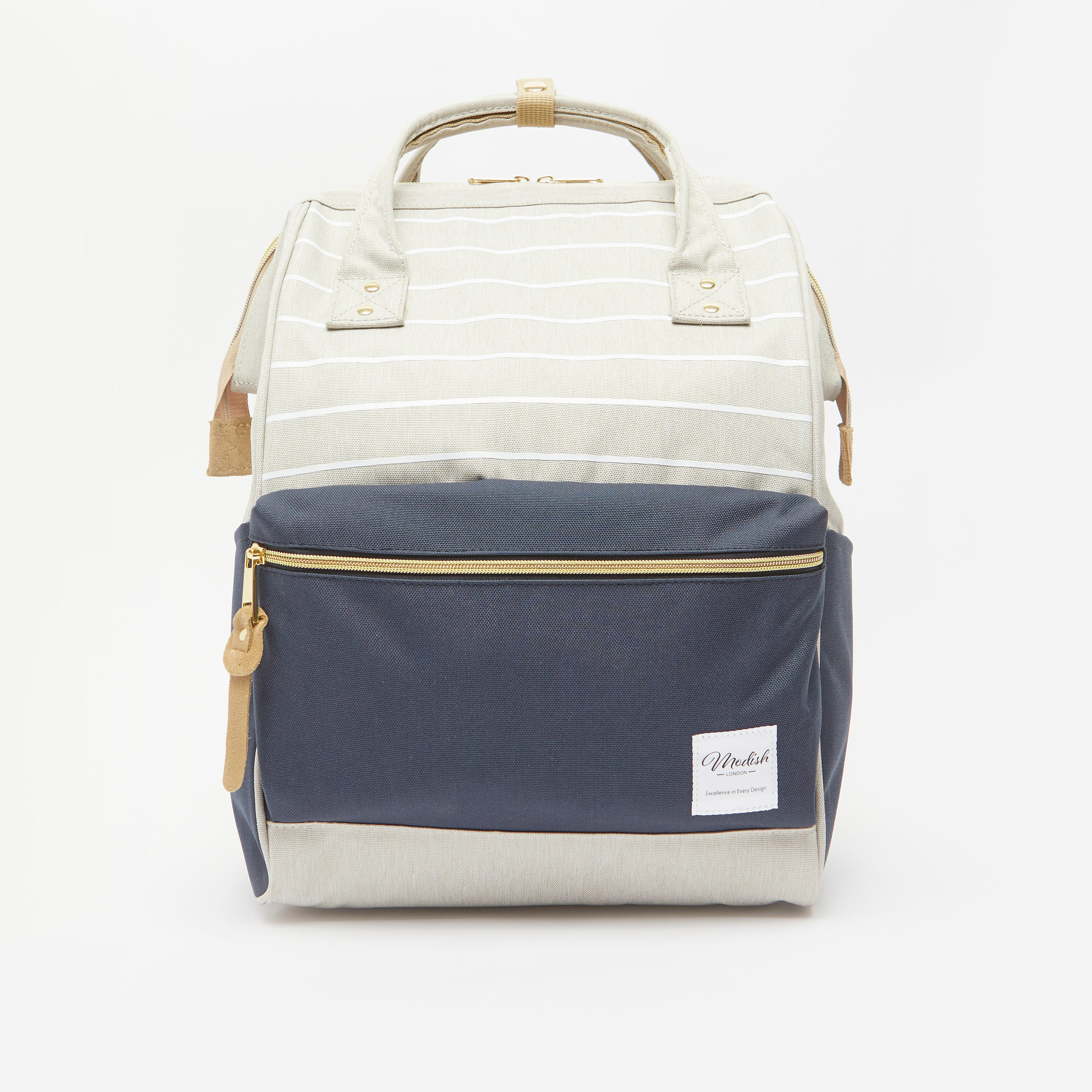 Textured Backpack with Adjustable Straps and Twin Handles-women-bagsandwallets-handbags-image-1