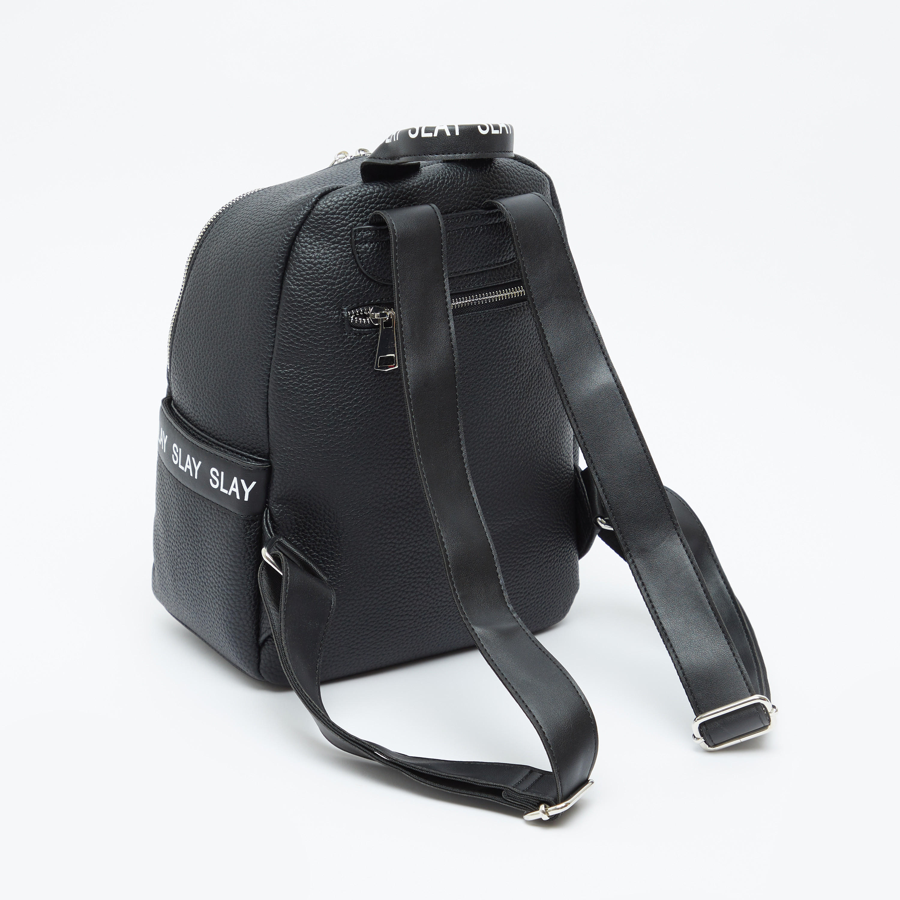 Textured Backpack with Adjustable Straps and Zip Closure-women-bagsandwallets-handbags-image-4