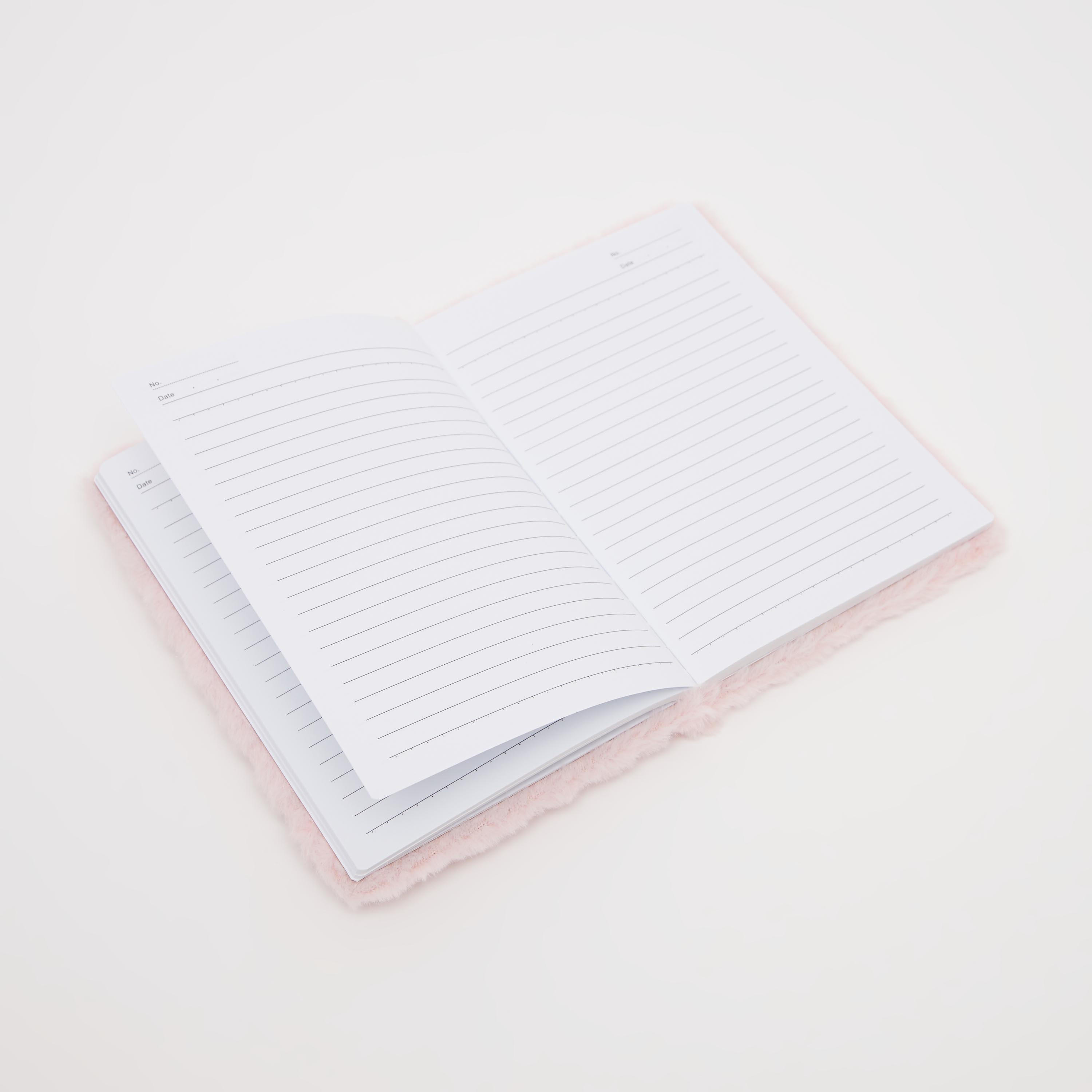 Heart Detail Plush Single Rule Notebook-women-clothingaccessories-novelties-image-3