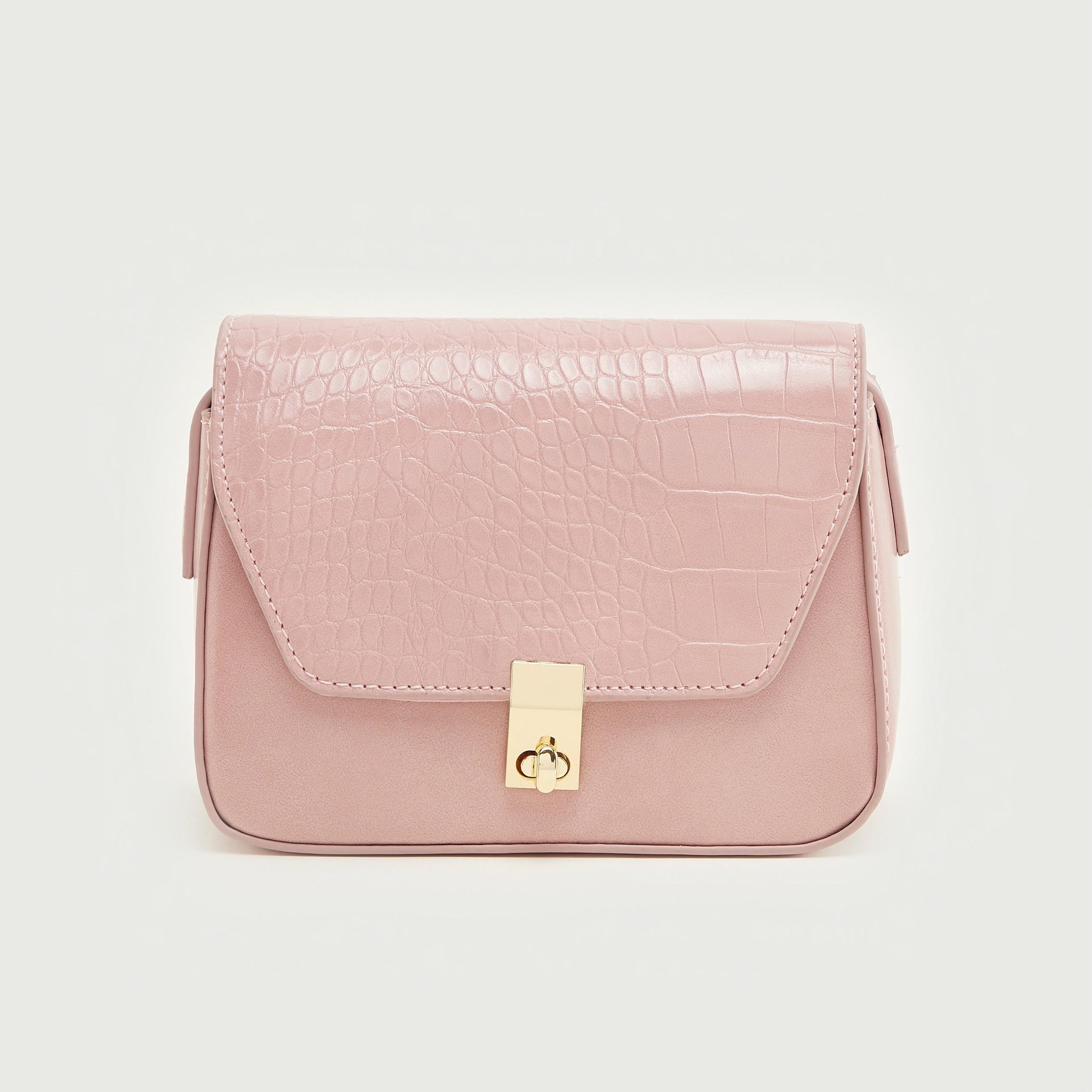 شنطة كروس بودي بارزة الملمس بحزام قابل للتعديل وقفل إغلاق تويست-women-bagsandwallets-handbags-image-1