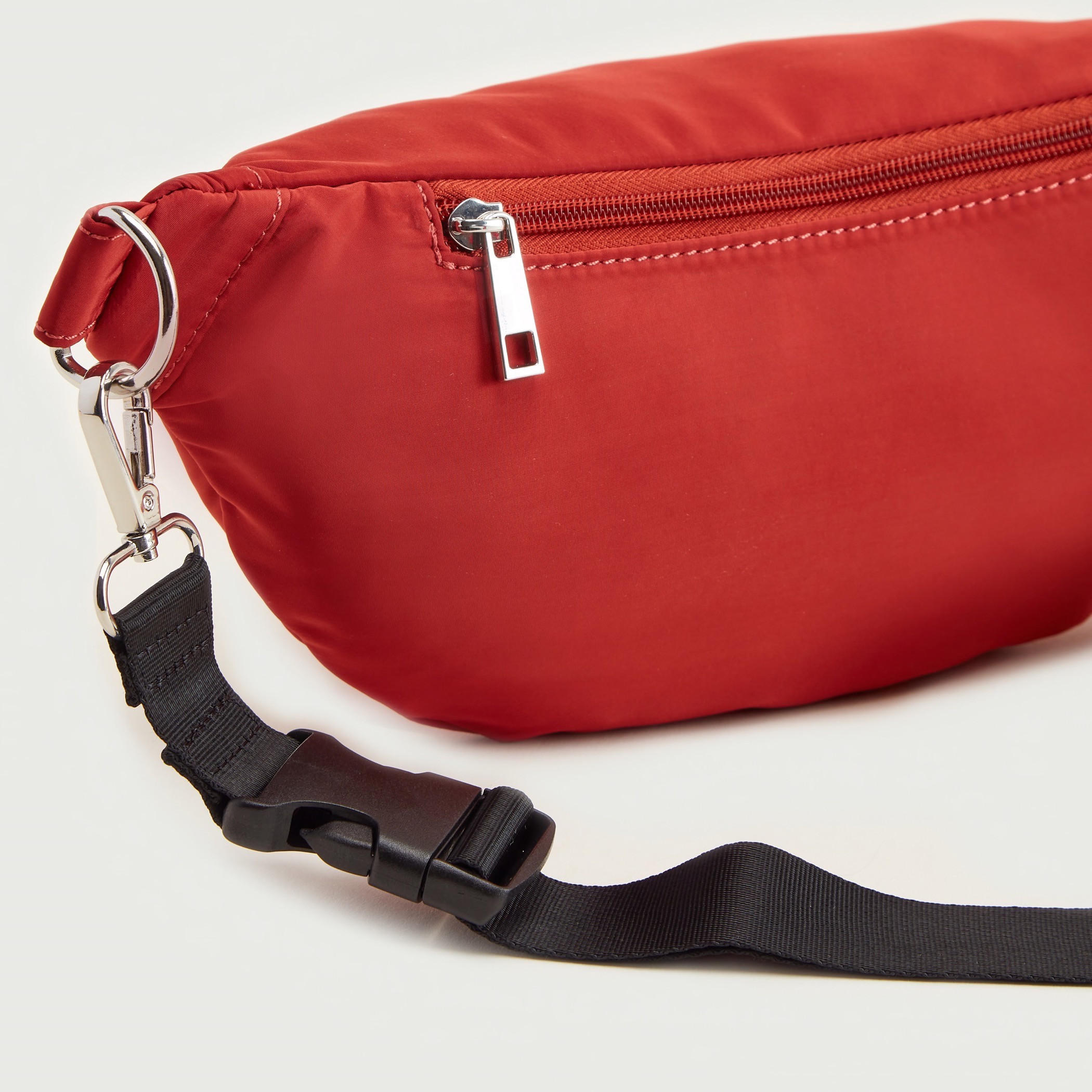 شنطة خصر سادة بسحّاب إغلاق وحزام قابل للتعديل-women-bagsandwallets-handbags-image-3