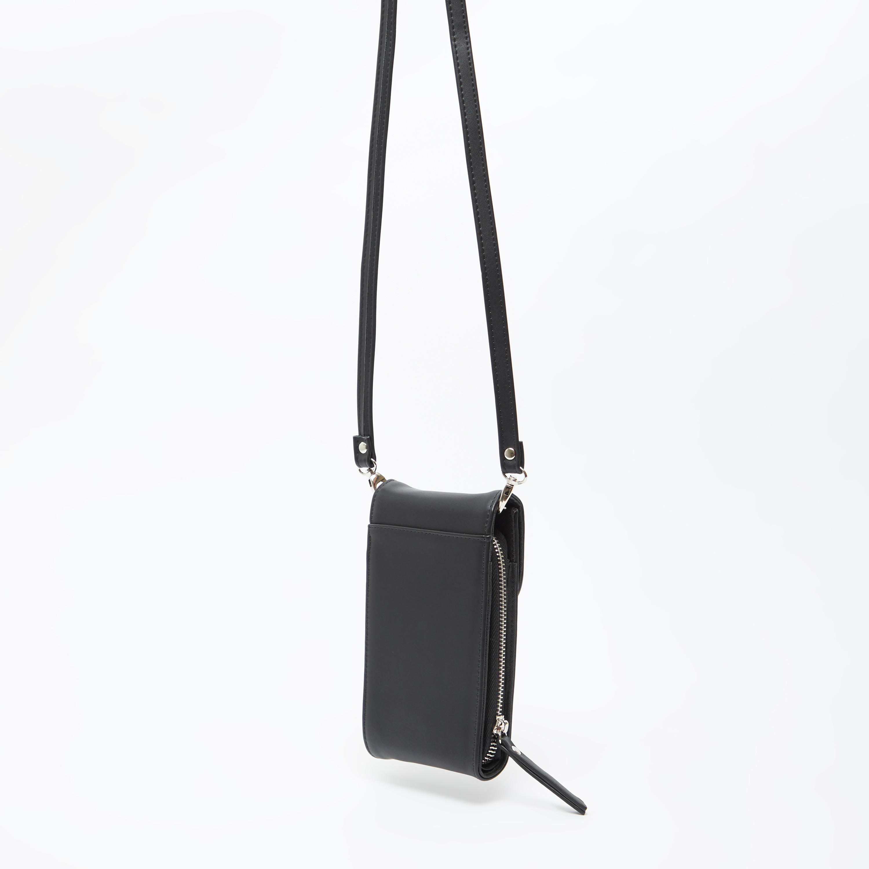 Solid Mobile Pouch with Flap and Shoulder Strap-women-bagsandwallets-handbags-image-3