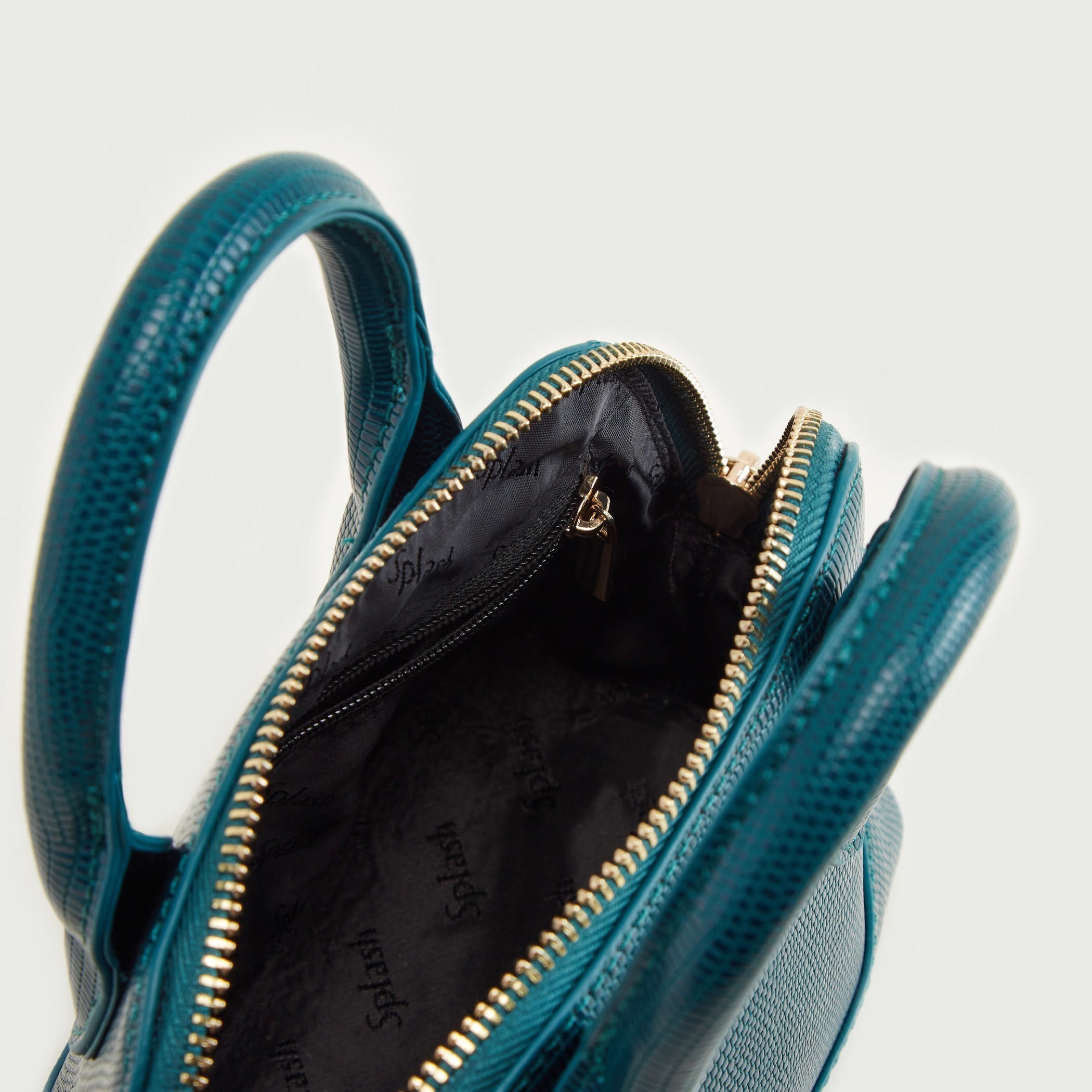 Textured Bowler Bag with Zip Closure and Double Handles-women-bagsandwallets-handbags-image-4