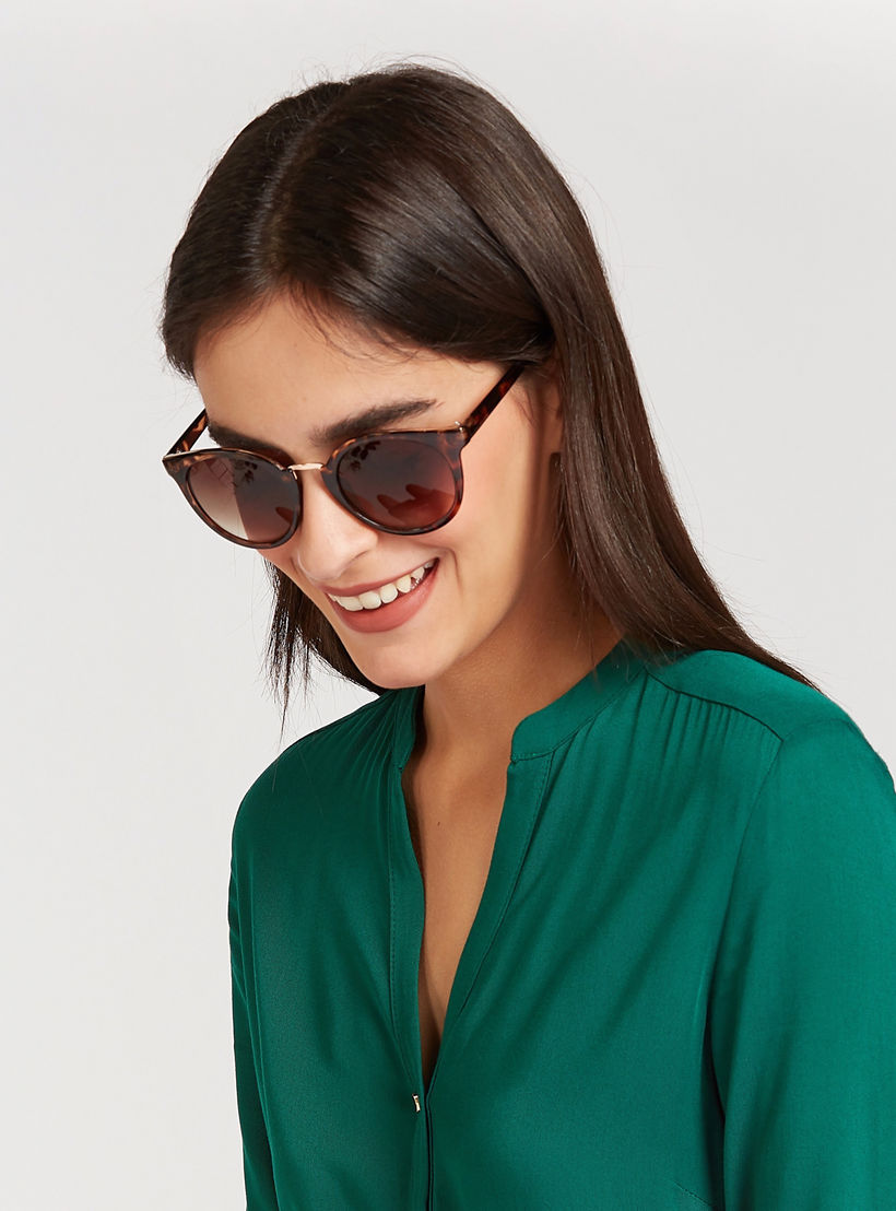 نظّارة شمسية مستديرة بإطار كامل ووسادات أنف و طبعات-women-sunglasses-image-5