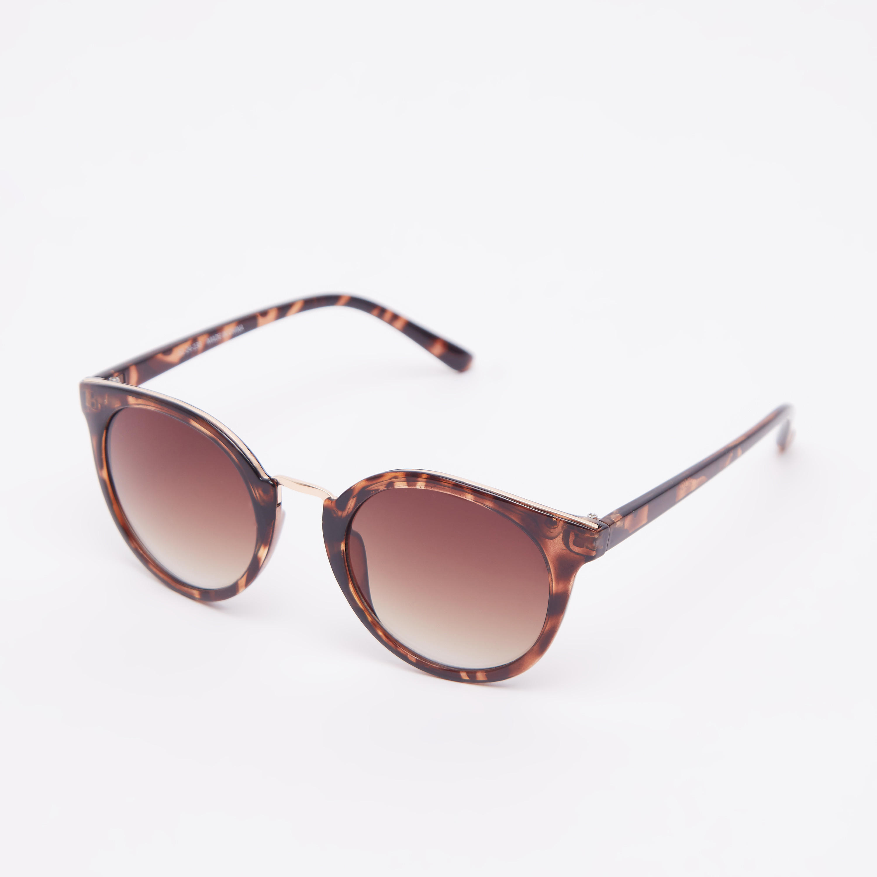 نظّارة شمسية مستديرة بإطار كامل ووسادات أنف و طبعات-women-sunglasses-image-1