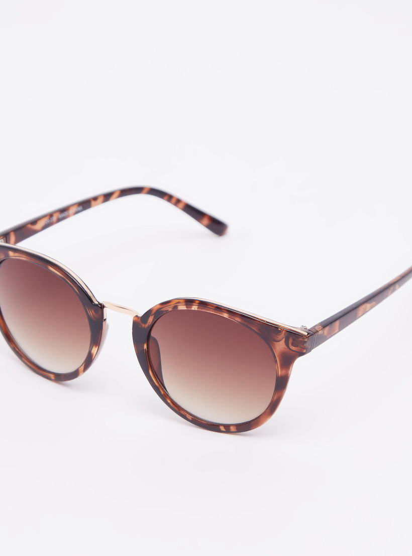 نظّارة شمسية مستديرة بإطار كامل ووسادات أنف و طبعات-women-sunglasses-image-1