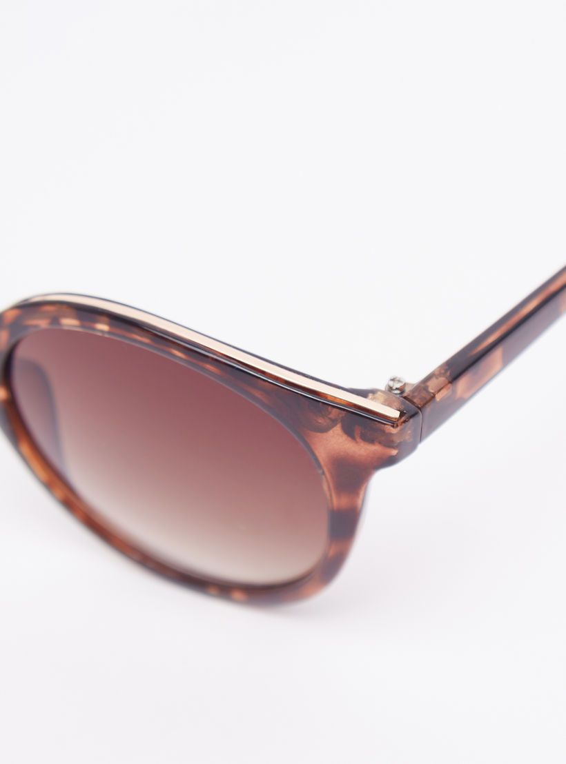 نظّارة شمسية مستديرة بإطار كامل ووسادات أنف و طبعات-women-sunglasses-image-2