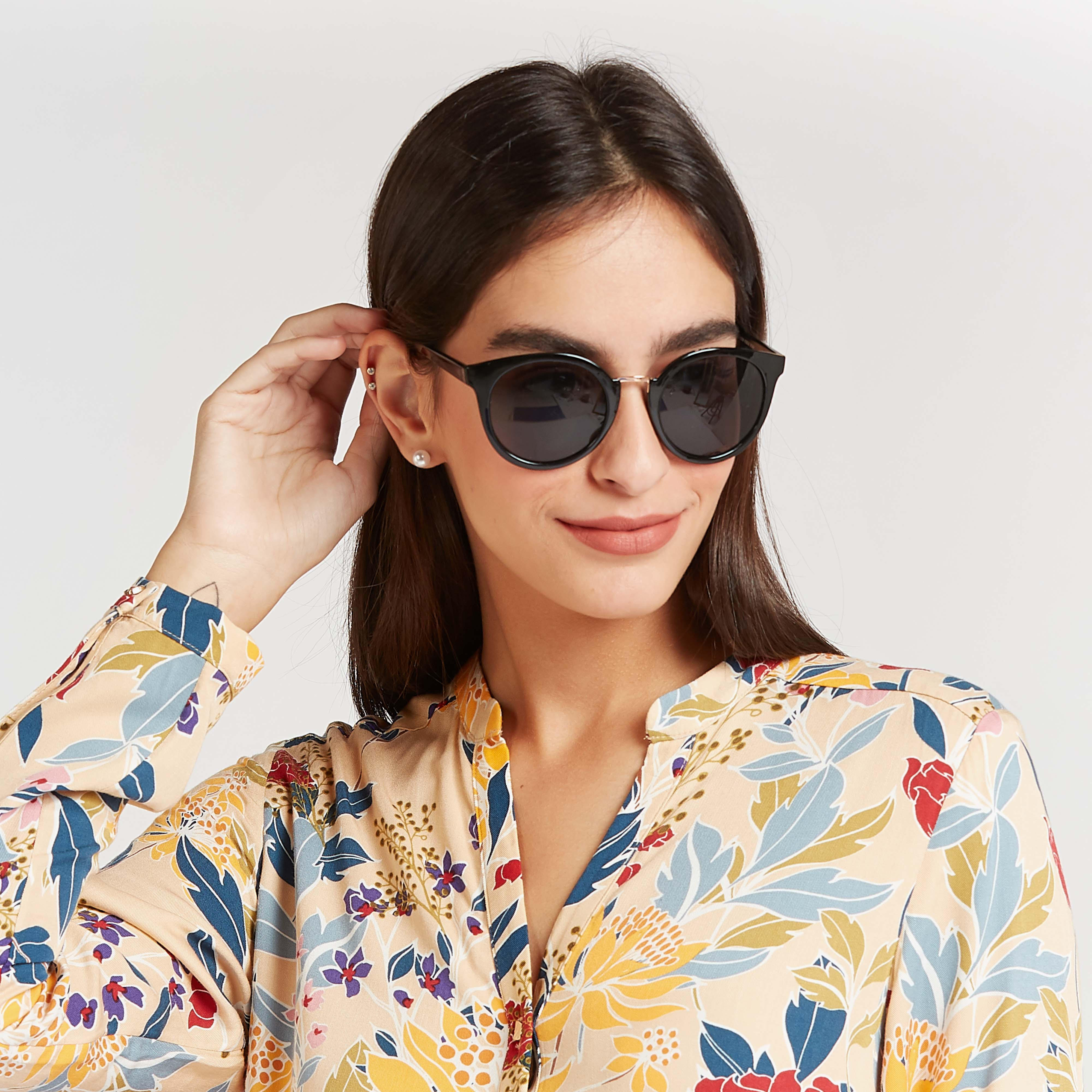 نظّارة شمسية مستديرة بإطار كامل ووسادات للأنف-women-sunglasses-image-5