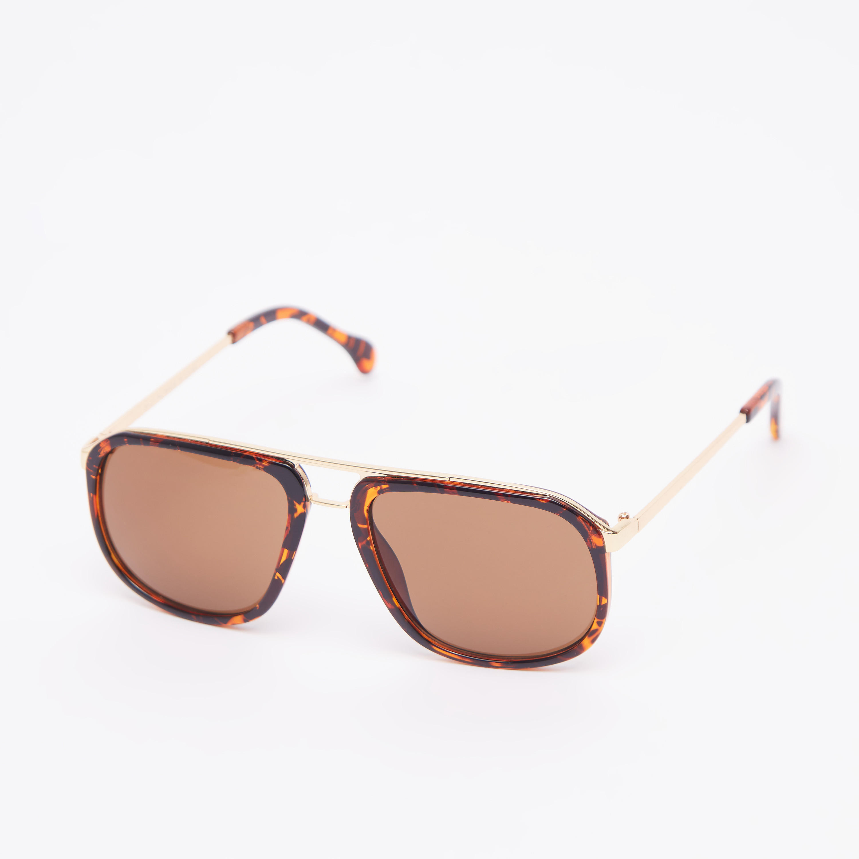 نظّارة شمسية  بإطار كامل ووسادات للأنف وشريط علوي وطبعات-women-sunglasses-image-1
