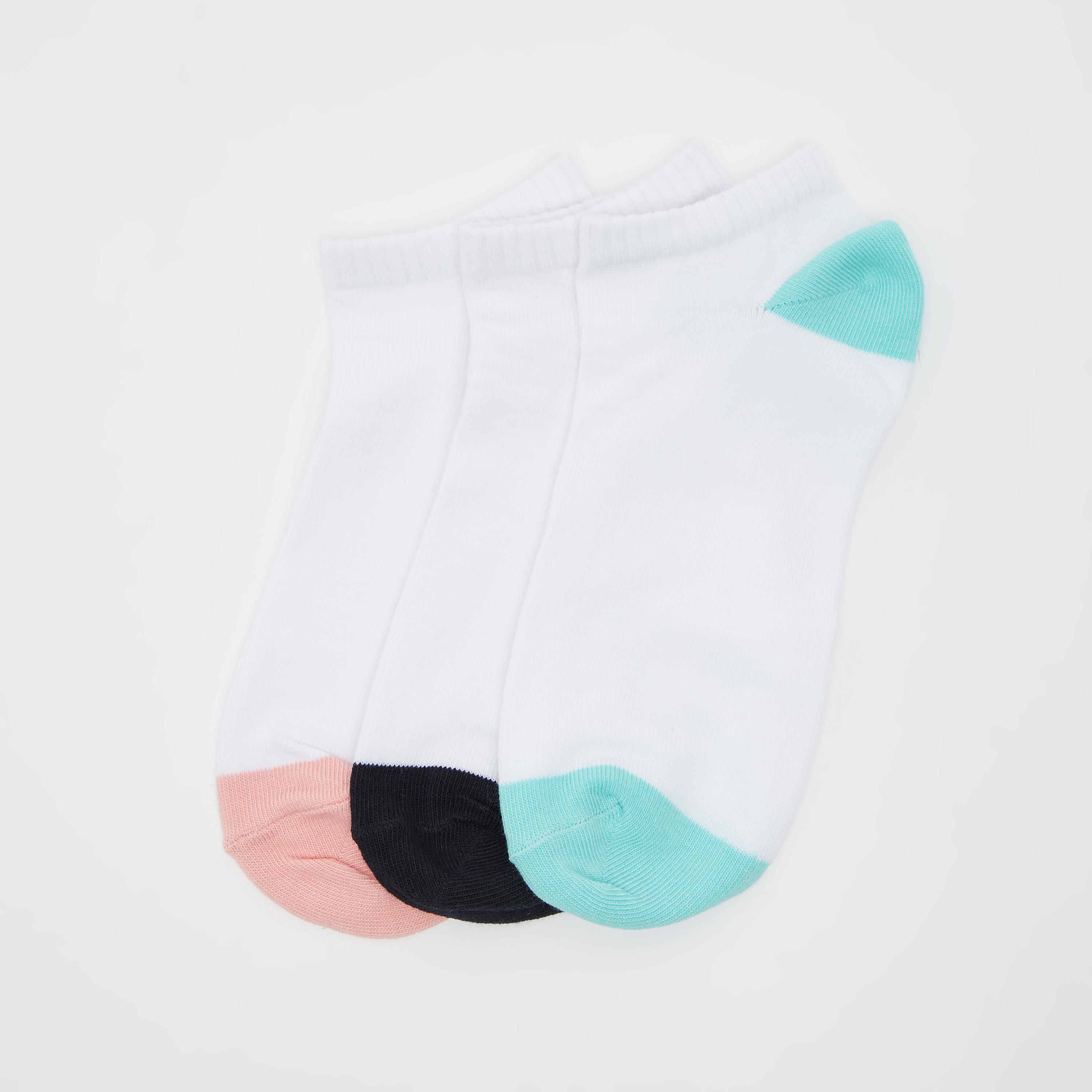 Set of 3 - Assorted Ankle Length Socks with Cuffed Hem-women-socksandstockings-image-1