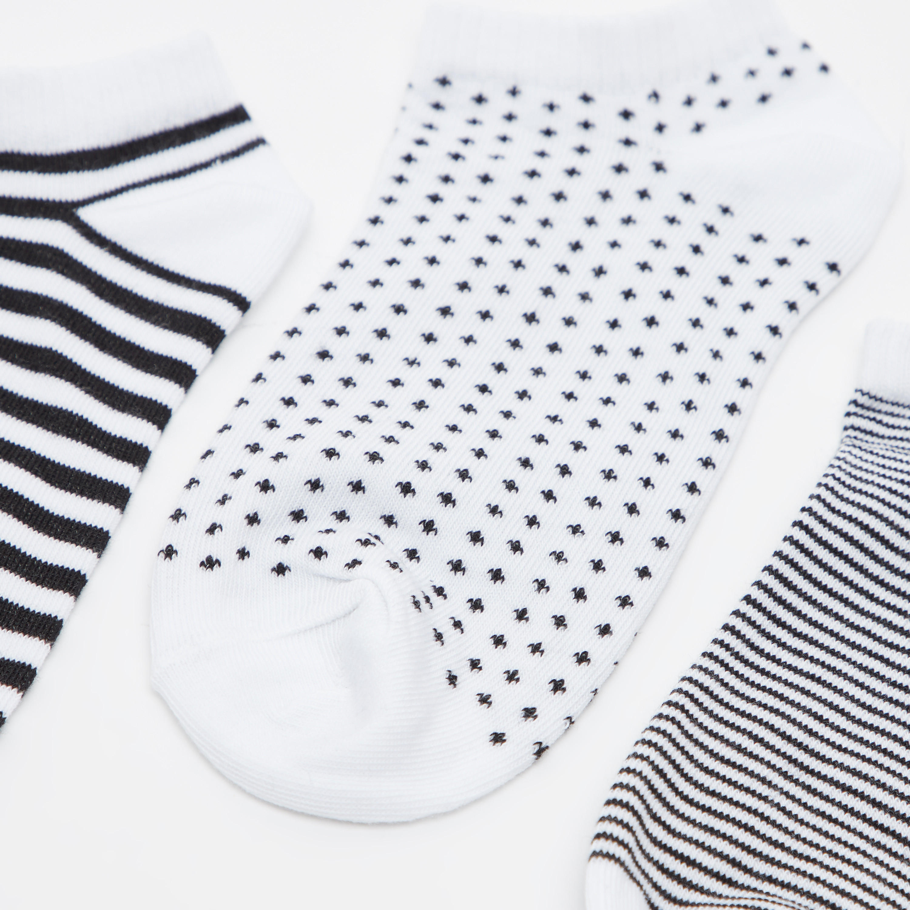 Set of 3 - Assorted Ankle Length Socks with Cuffed Hem-women-socksandstockings-image-2