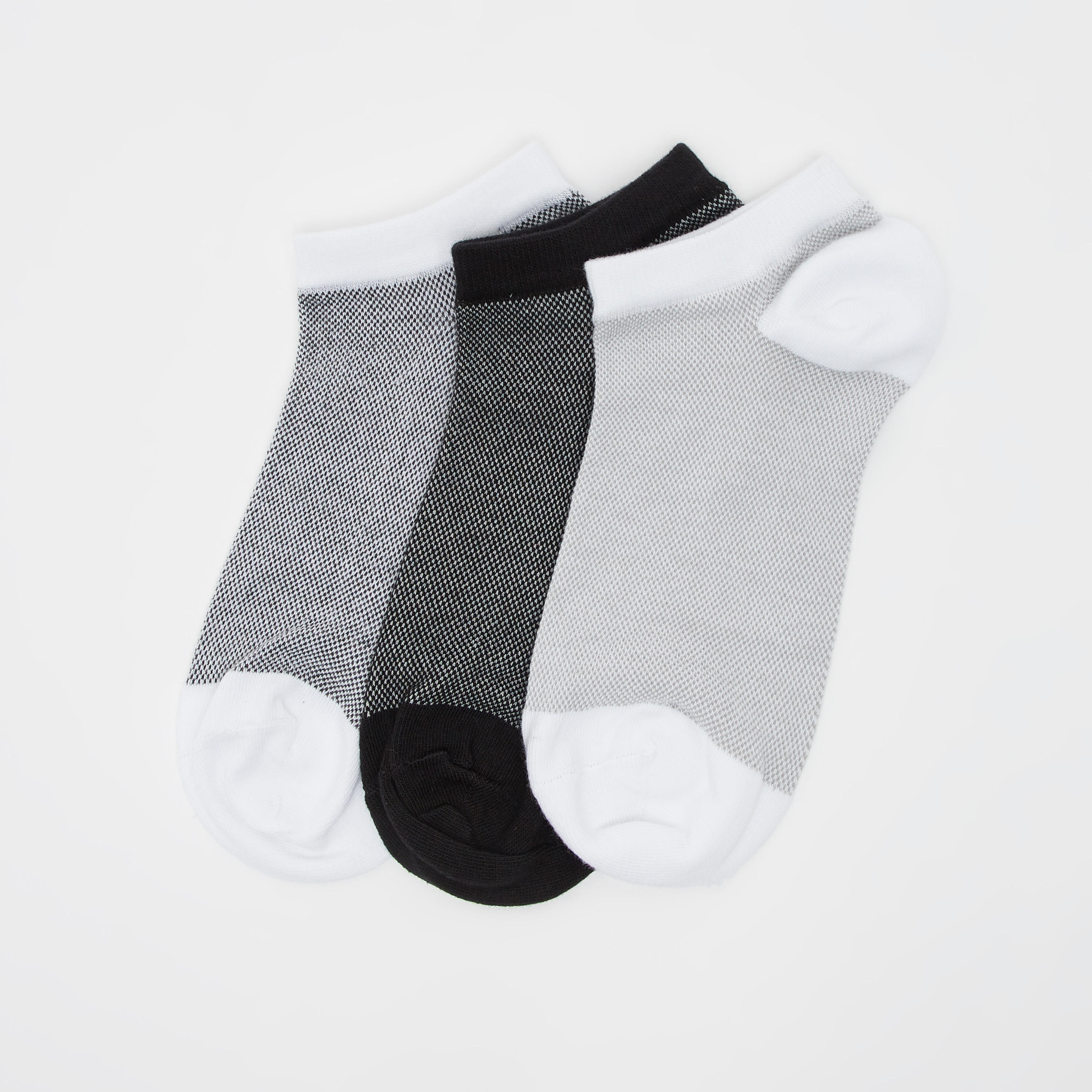 Set of 3 - Assorted Ankle Length Socks with Cuffed Hem-women-socksandstockings-image-1