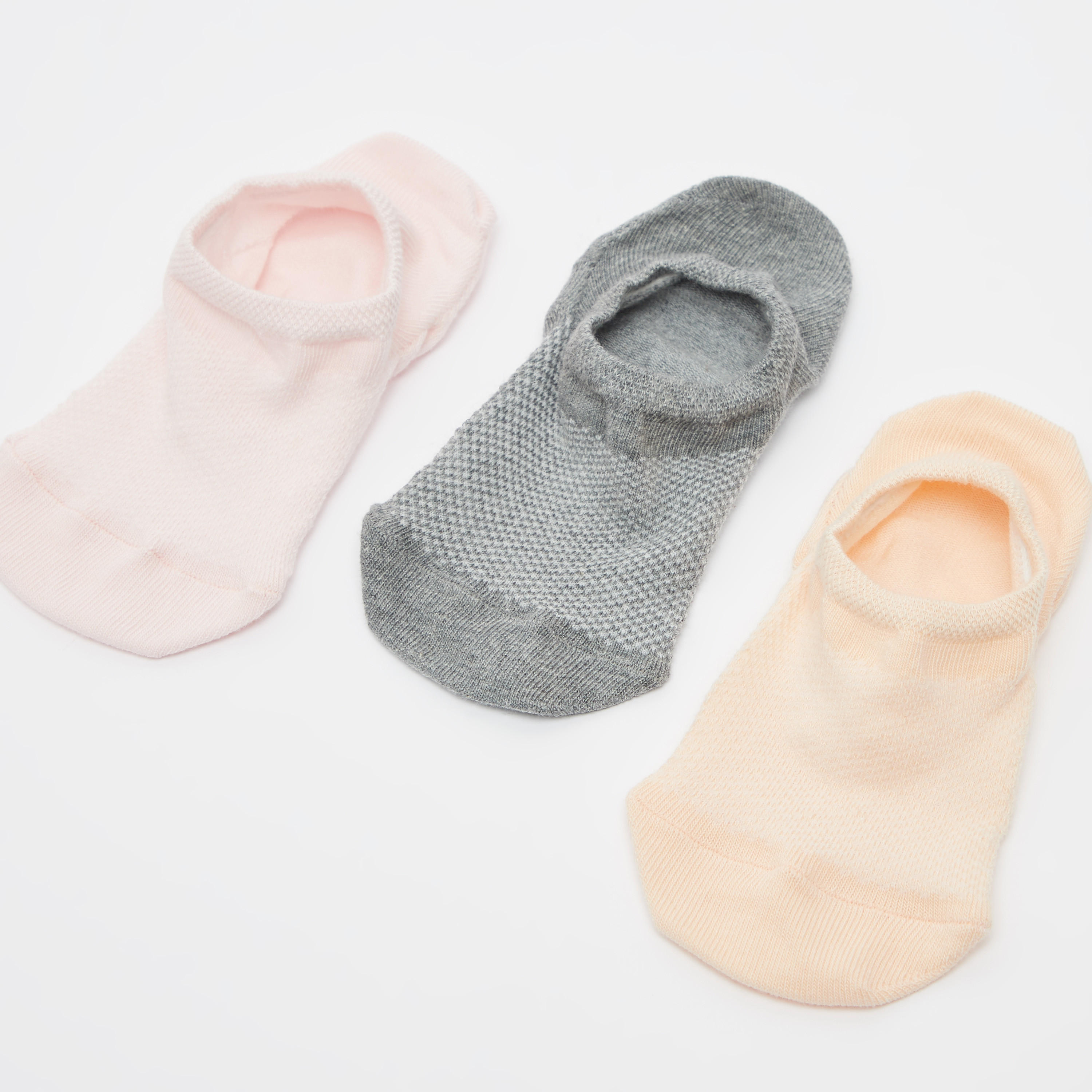 جوارب غير مرئية متعددة الألوان بحوّاف مطّاطية - طقم من 3 أزواج-women-socksandstockings-image-1