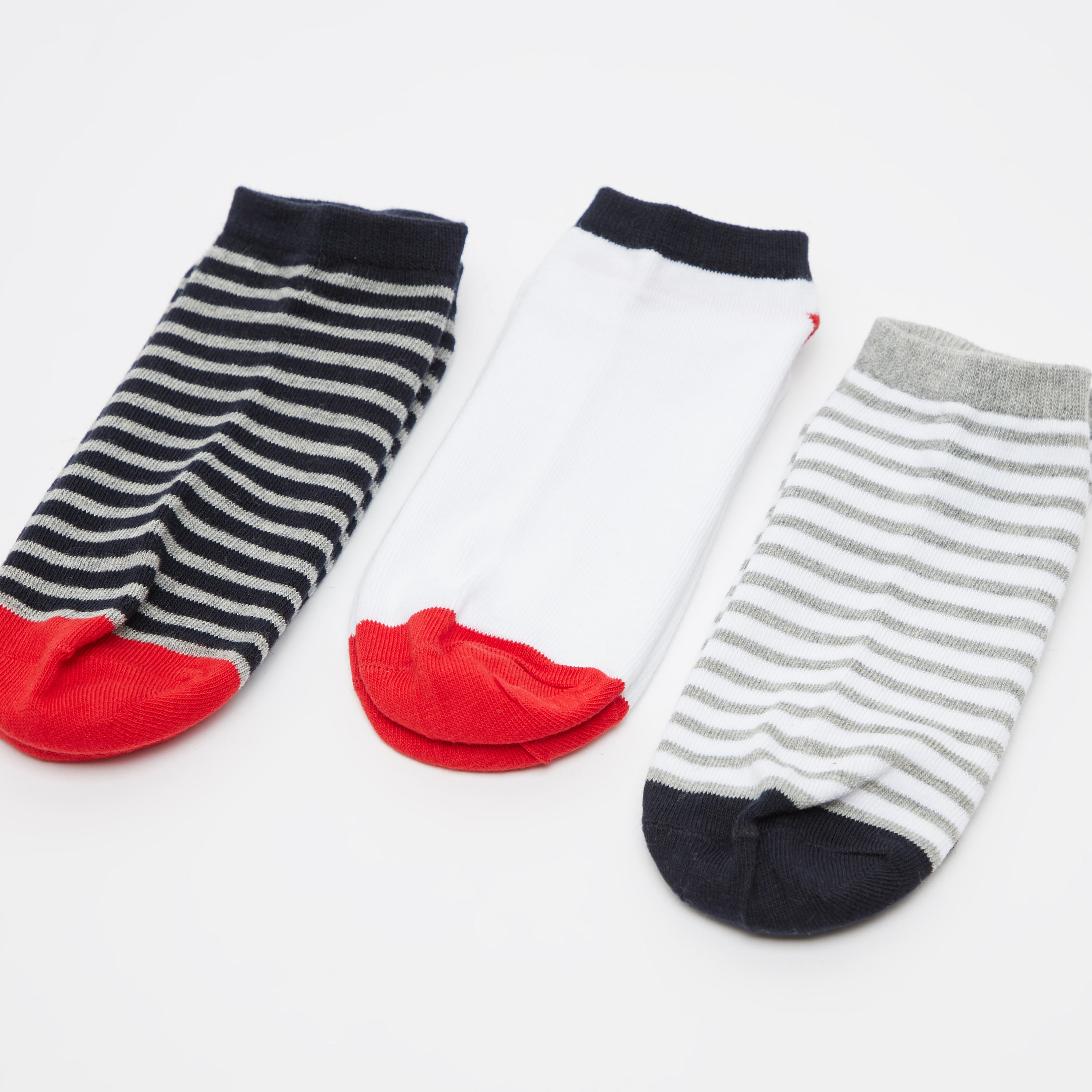 جوارب متنوّعة بطول الكاحل وحواف مطّاطية - طقم من 3 أزواج-women-socksandstockings-image-3
