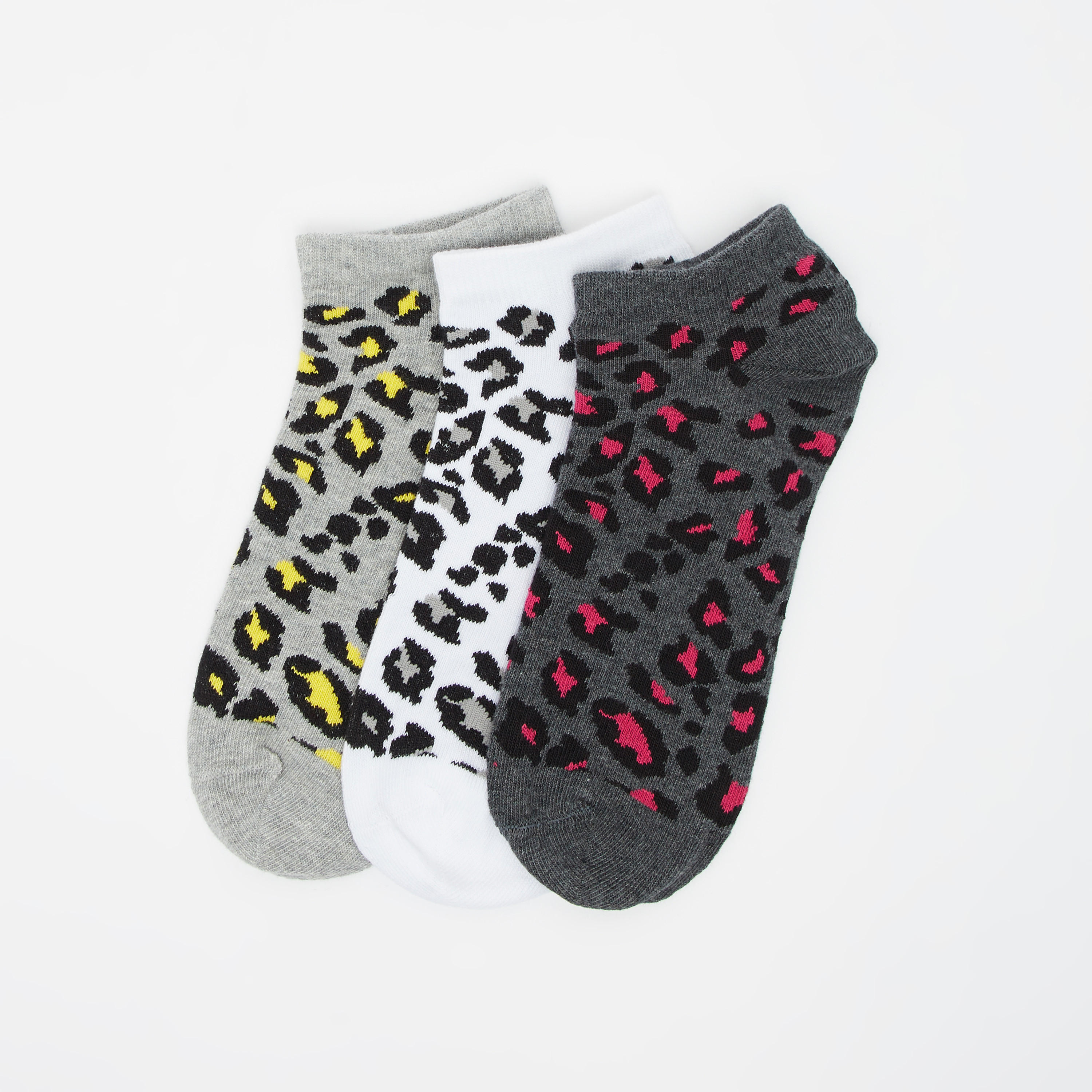جوارب بطول الكاحل بحواف مطّاطية وطبعات حيوانات- طقم من زوجين-women-socksandstockings-image-1
