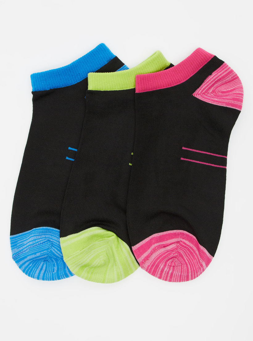 Set of 3 - Assorted Ankle Length Socks with Cuffed Hem-women-socksandstockings-image-1