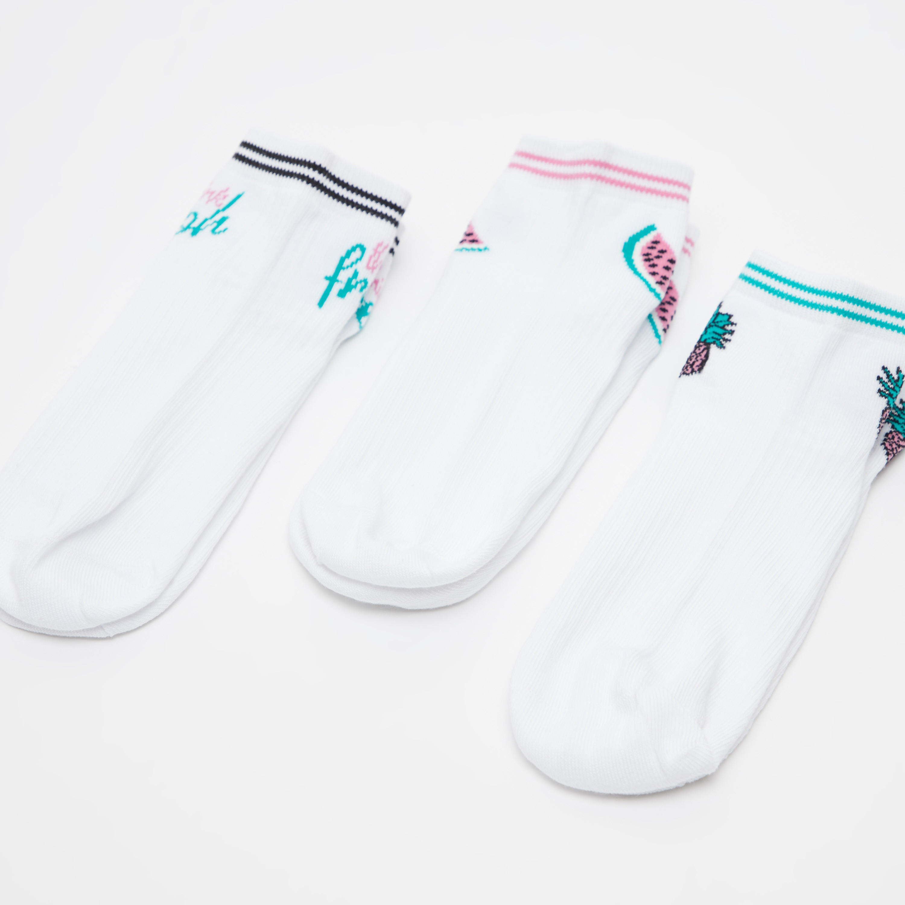 Set of 3 - Assorted Ankle Length Socks with Cuffed Hem-women-socksandstockings-image-3