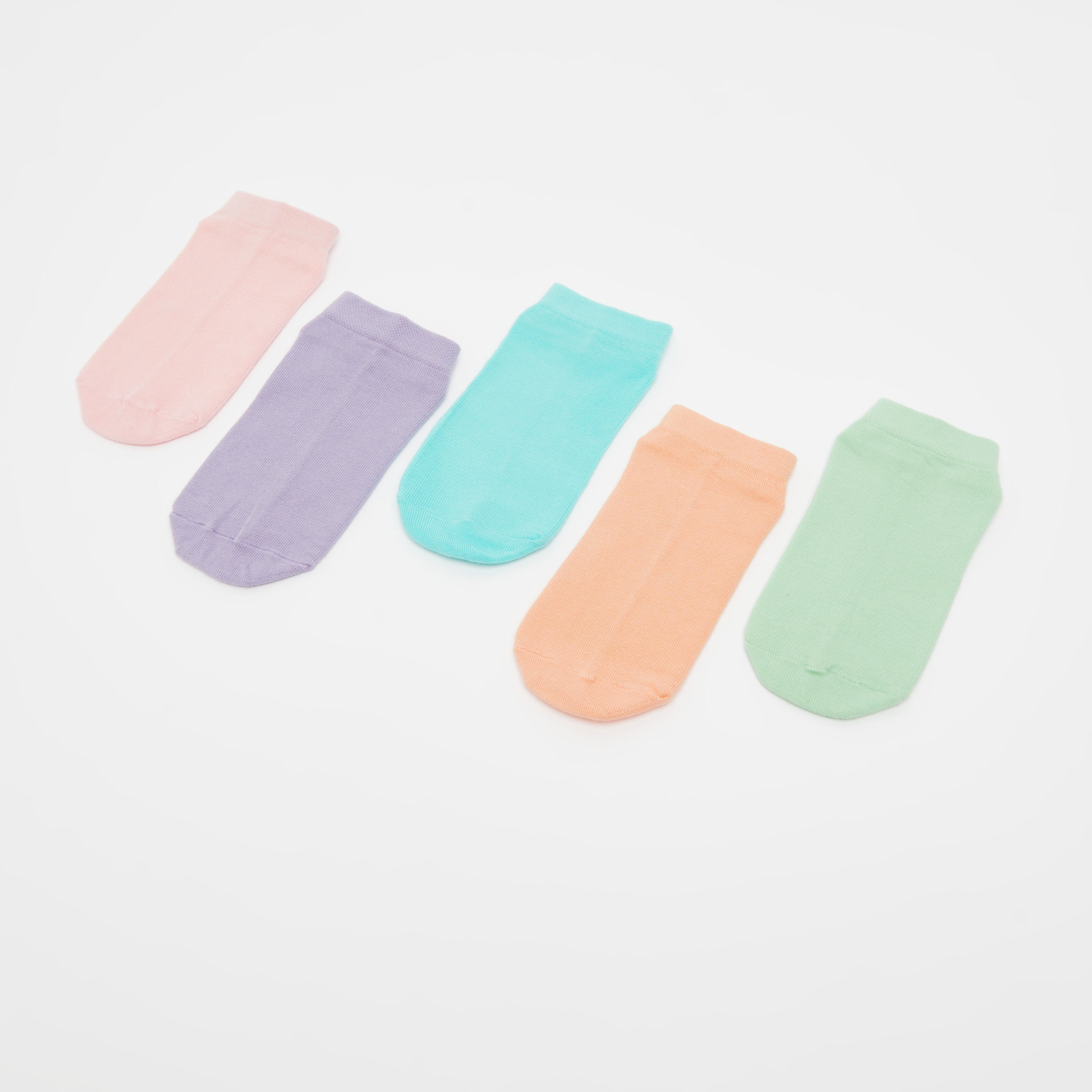 جوارب بارزة الملمس بطول الكاحل بحوّاف مطاطية - طقم من 5 أزواج-women-socksandstockings-image-1
