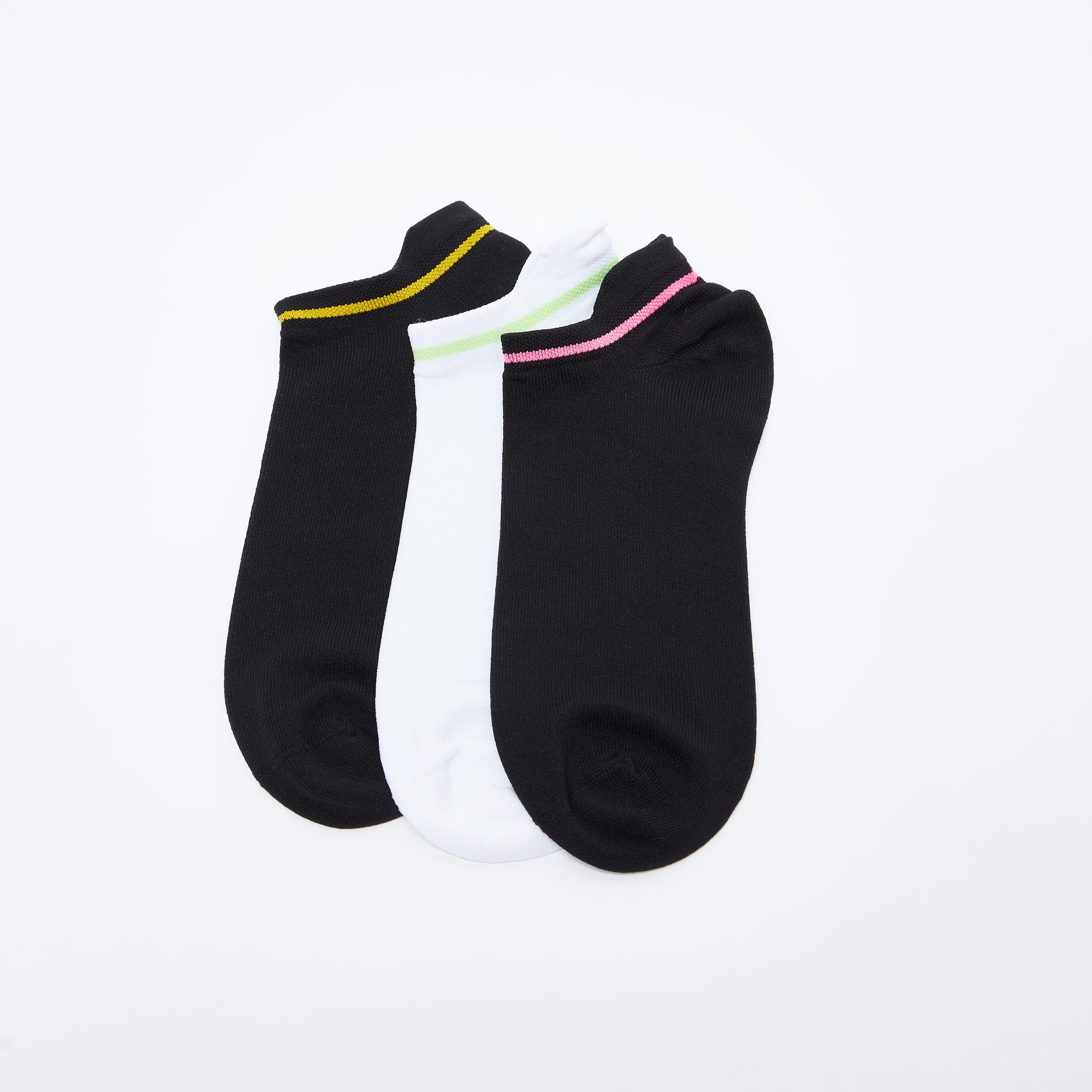 Set of 3 - Solid Ankle Length Socks-women-socksandstockings-image-1