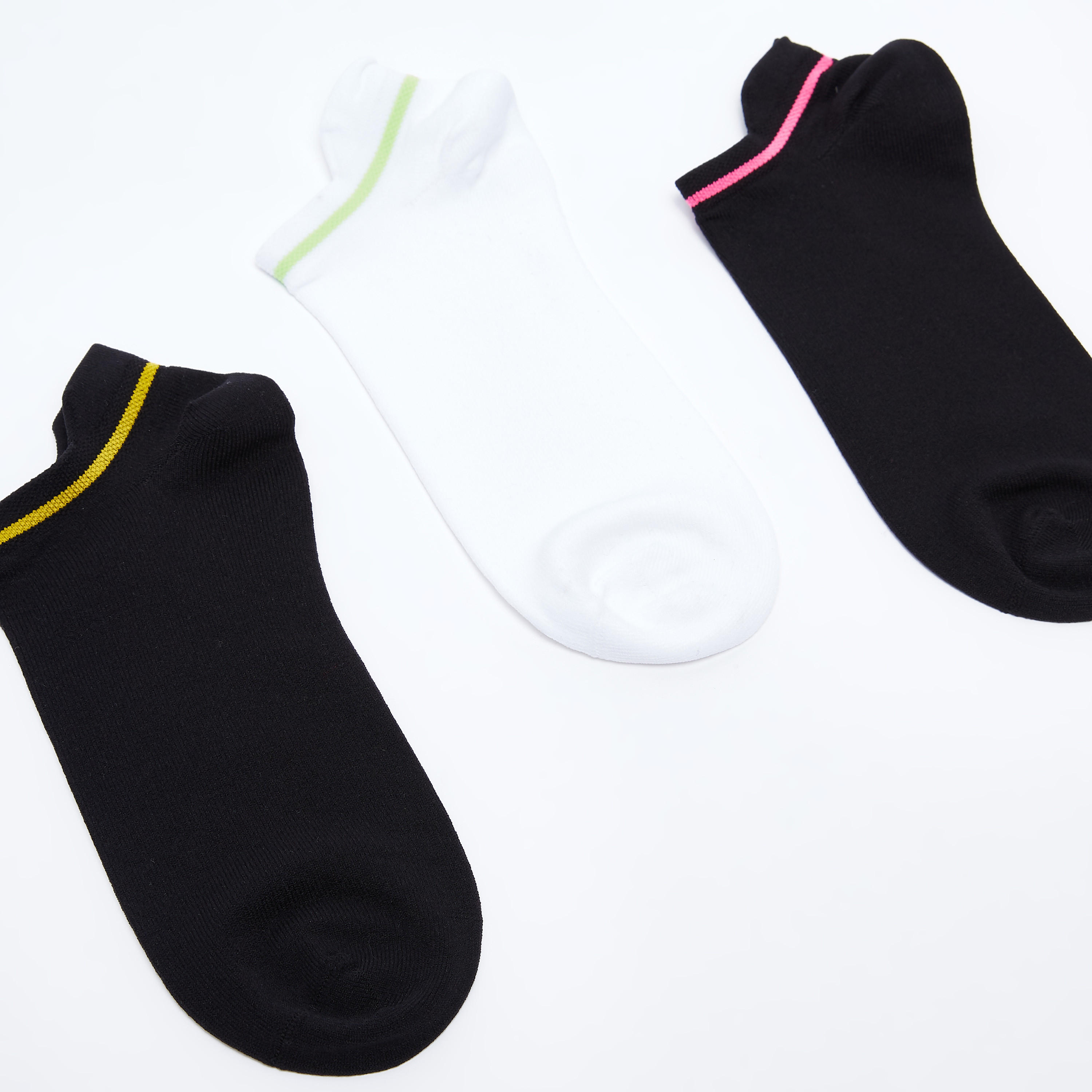 Set of 3 - Solid Ankle Length Socks-women-socksandstockings-image-2