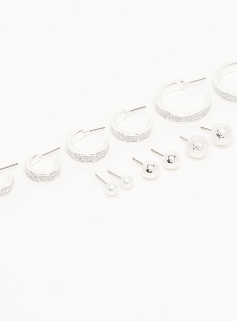 Set of 6 - Embellished Studs with Pushback Closure-women-watchesandjewellery-jewellery-earrings-image-1