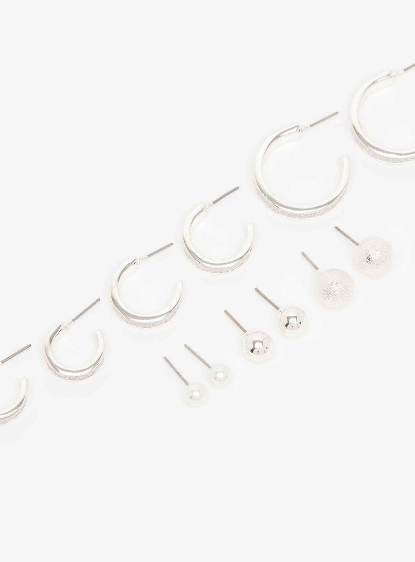 Set of 6 - Embellished Studs with Pushback Closure-women-watchesandjewellery-jewellery-earrings-image-3