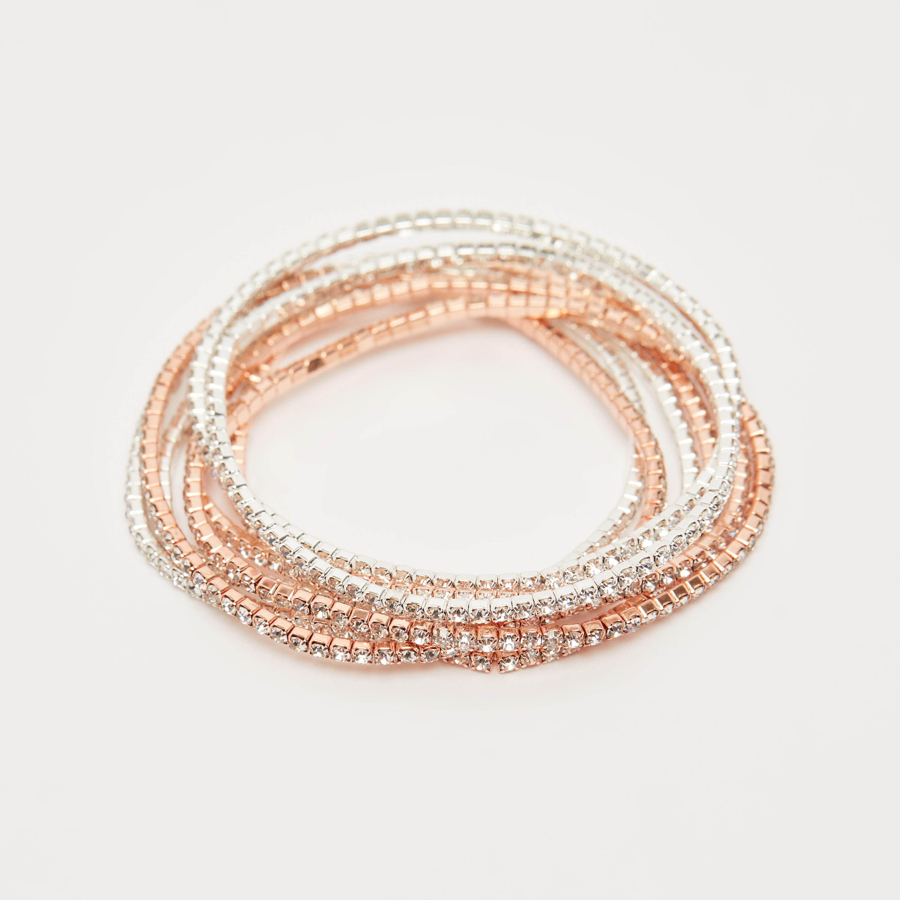 أساور مرصّعة - طقم من 8 قطع-women-watchesandjewellery-jewellery-banglesandbracelets-image-1
