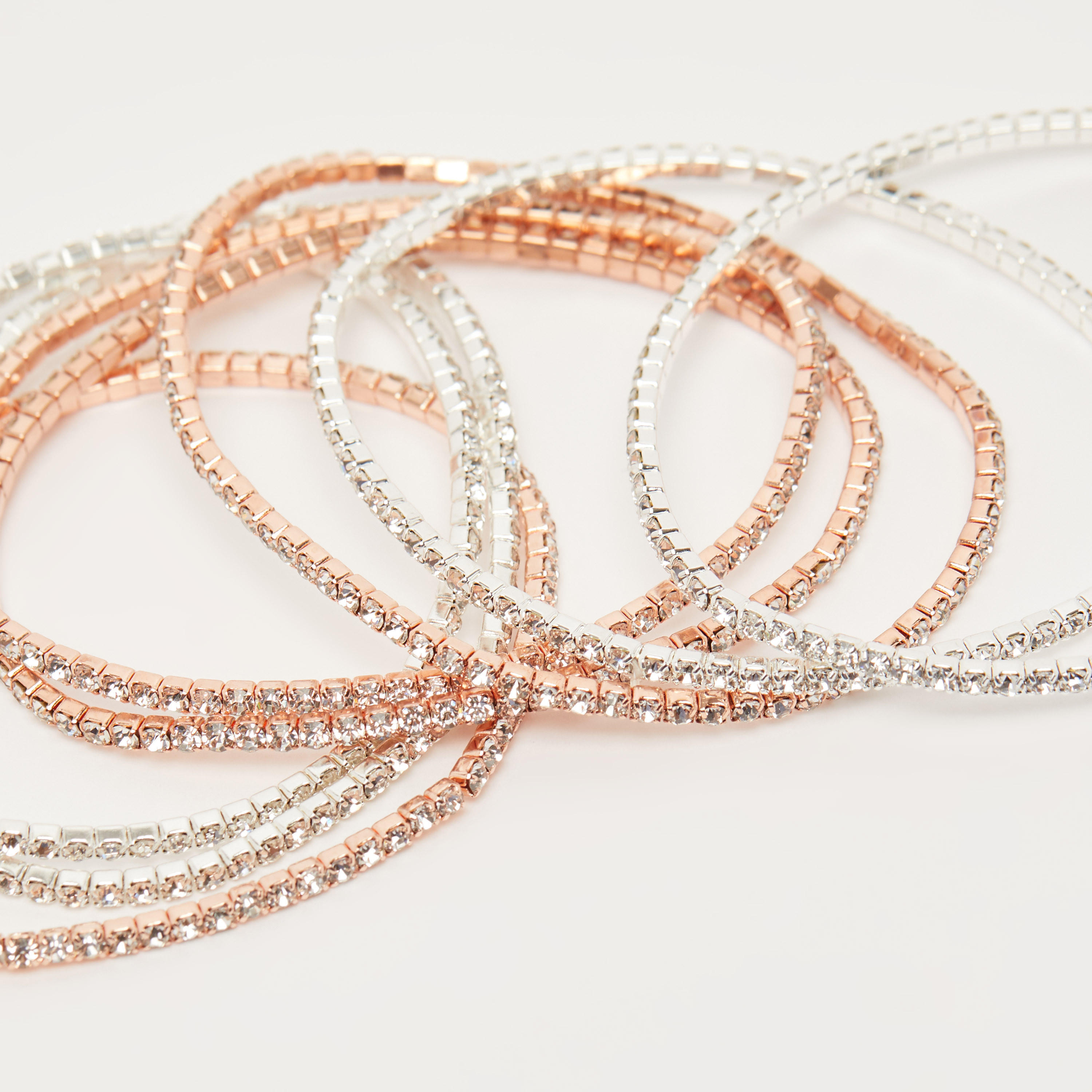 أساور مرصّعة - طقم من 8 قطع-women-watchesandjewellery-jewellery-banglesandbracelets-image-3