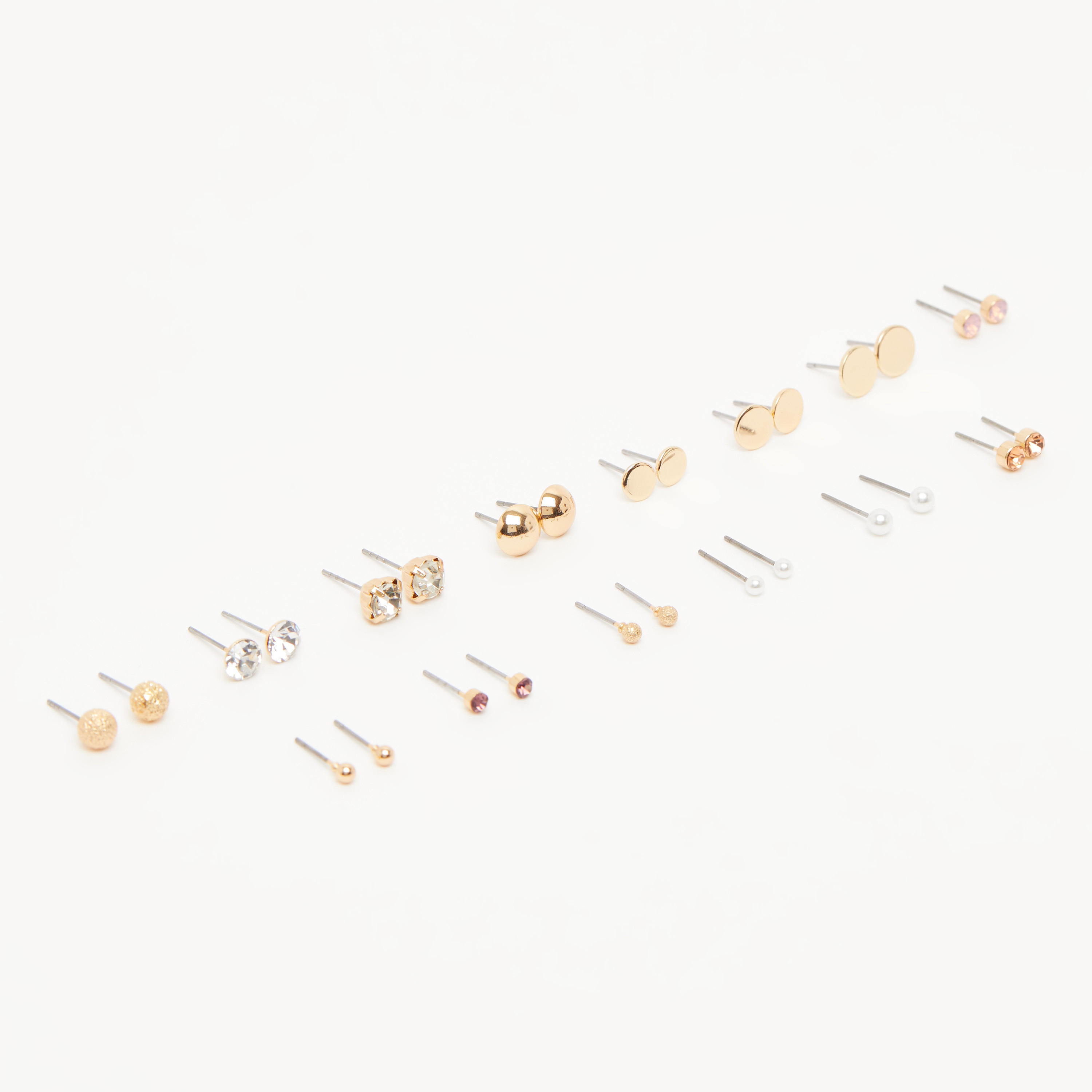 حلقان مرصّعة بتزيينات ومكبس إغلاق - طقم من 14 زوجًا-women-watchesandjewellery-jewellery-earrings-image-4