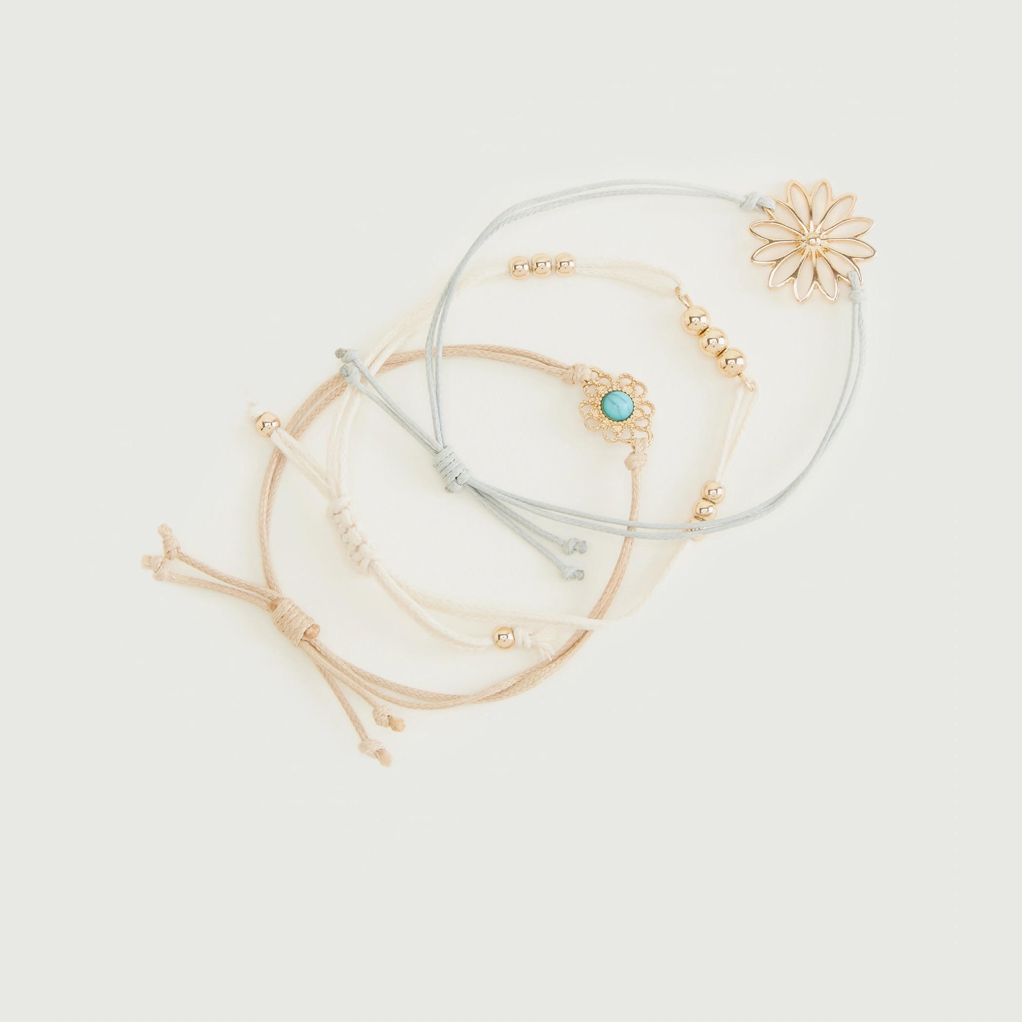 Set of 3 - Embellished Adjustable Anklets-women-watchesandjewellery-jewellery-anklets-image-1