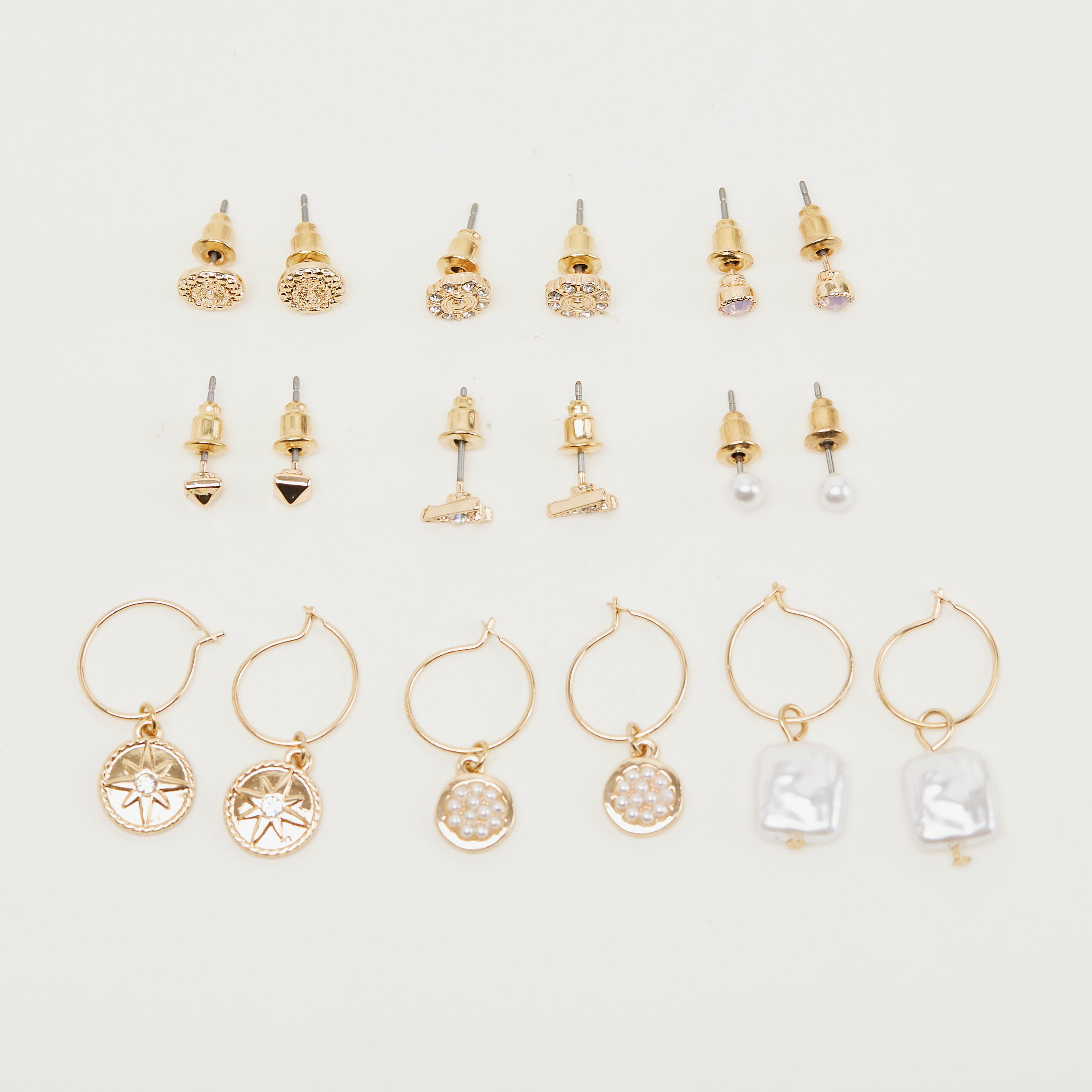 Set of 9 - Assorted Embellished Earrings-women-watchesandjewellery-jewellery-earrings-image-1