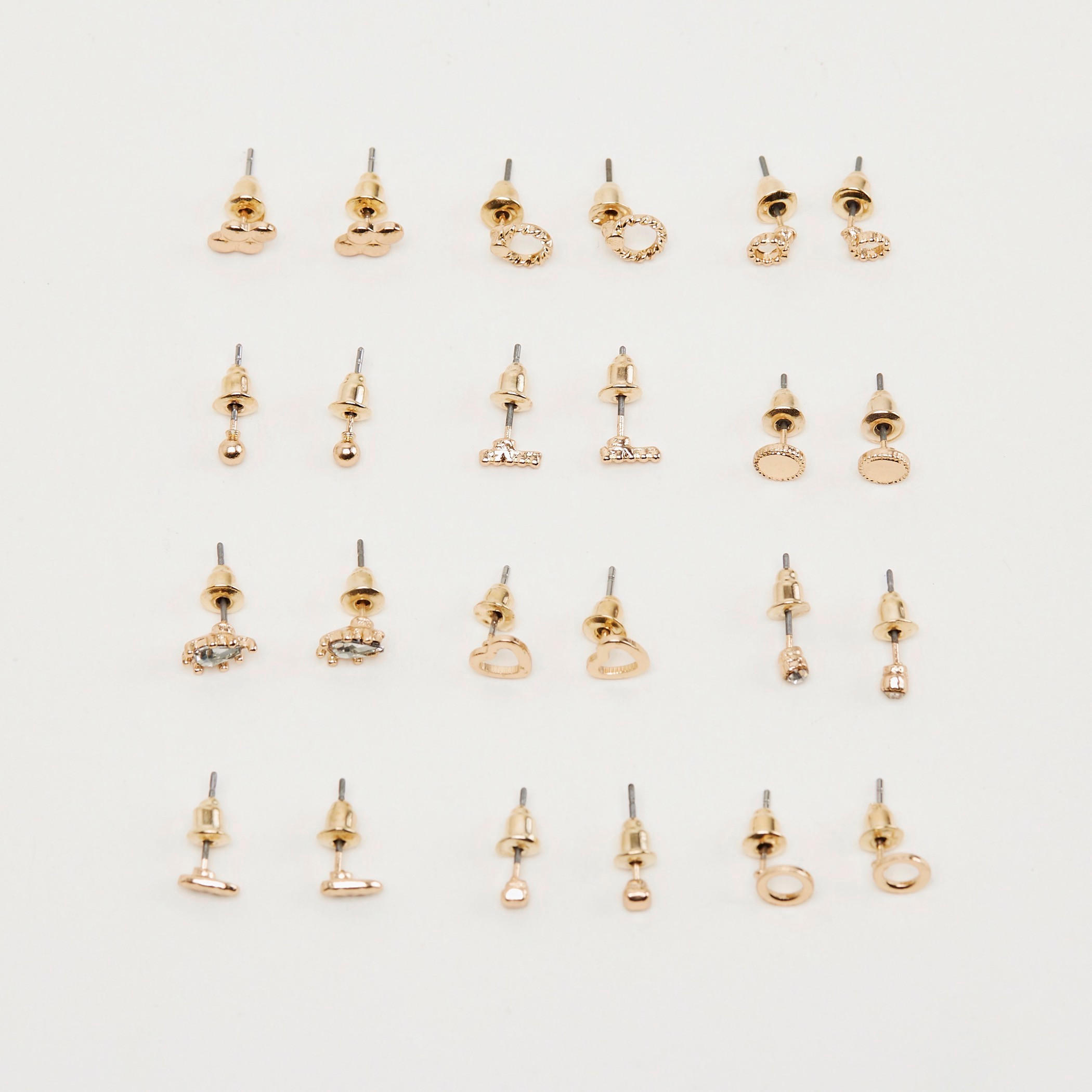Set of 12 - Embellished Stud Earrings with Pushback Closure-women-watchesandjewellery-jewellery-earrings-image-1
