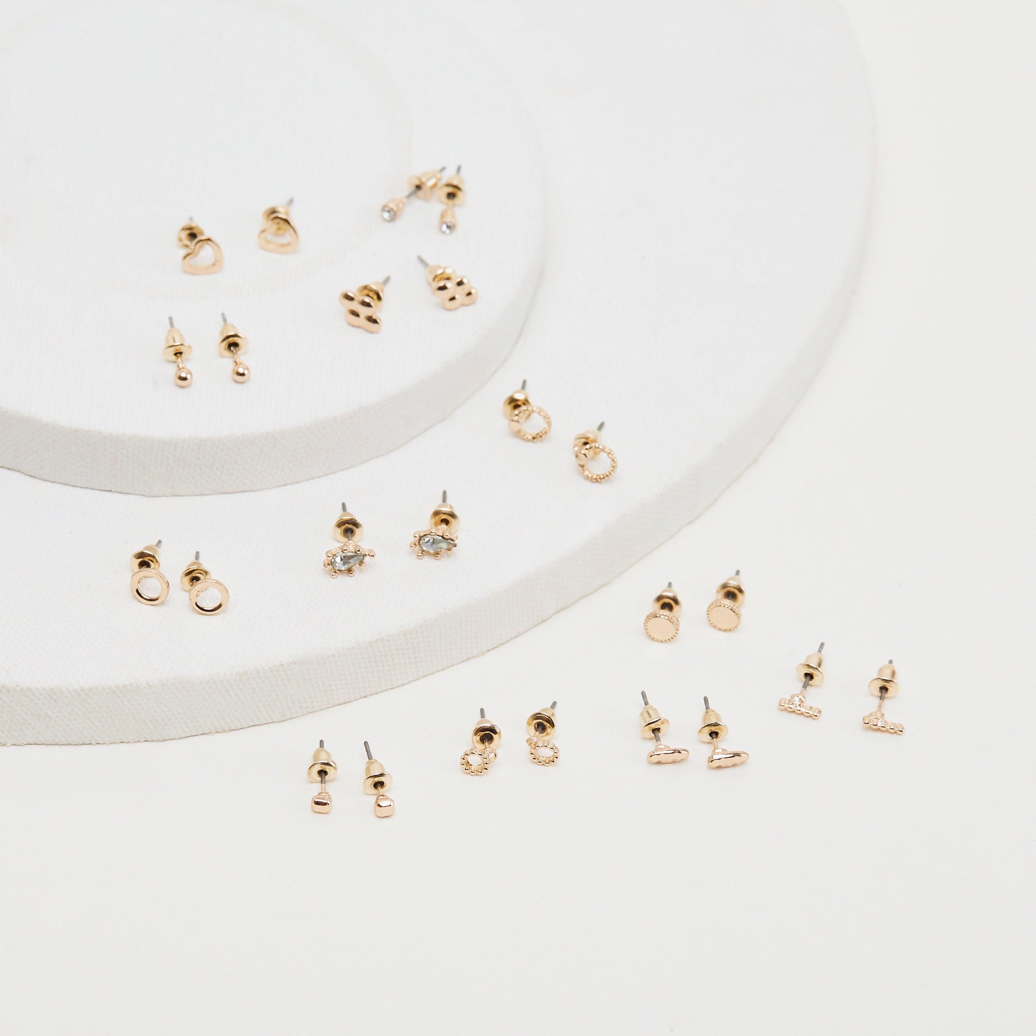 Set of 12 - Embellished Stud Earrings with Pushback Closure-women-watchesandjewellery-jewellery-earrings-image-3