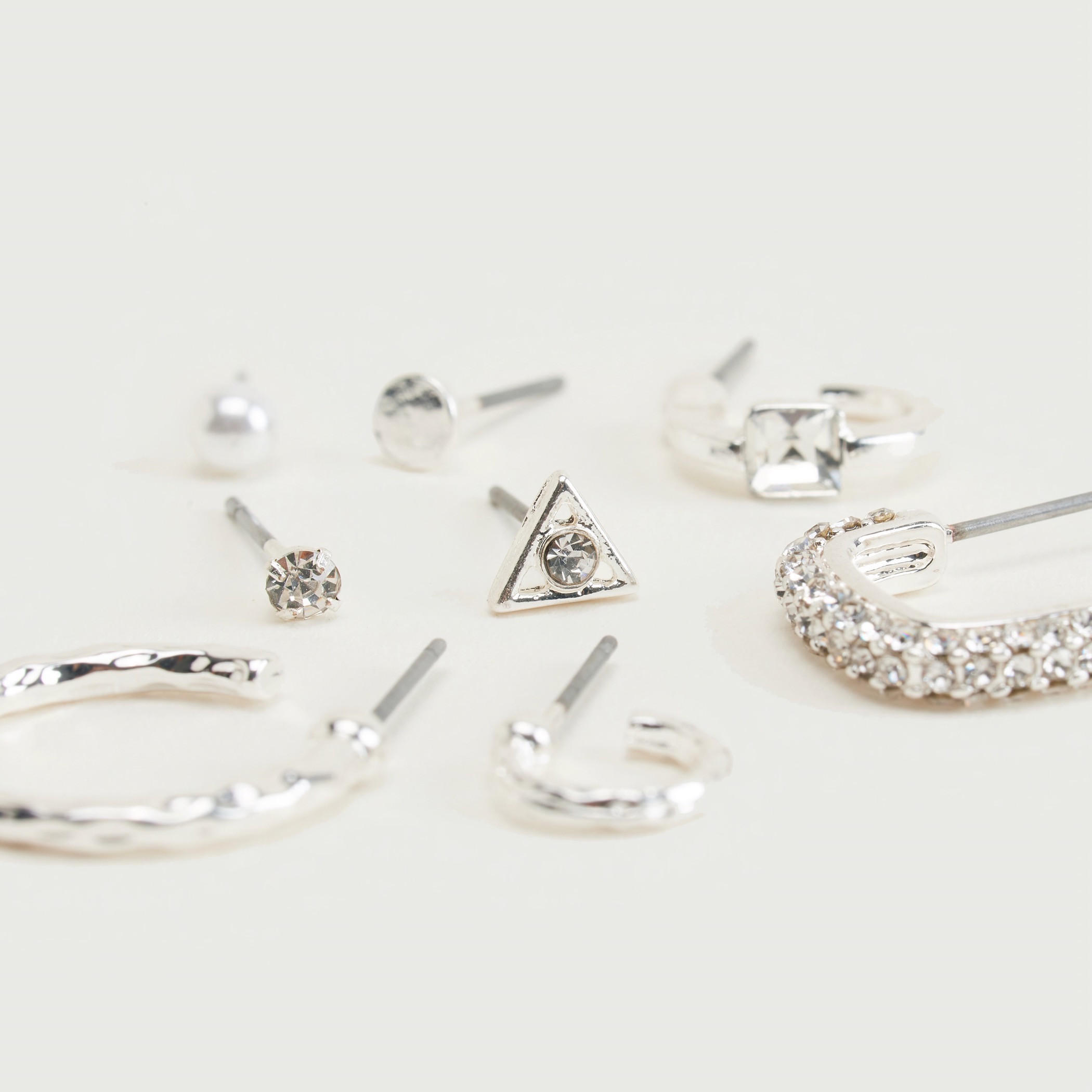 حلقان بتزيينات متنوّعة ومكبس إغلاق خلفي - طقم من 8 أزواج-women-watchesandjewellery-jewellery-earrings-image-2