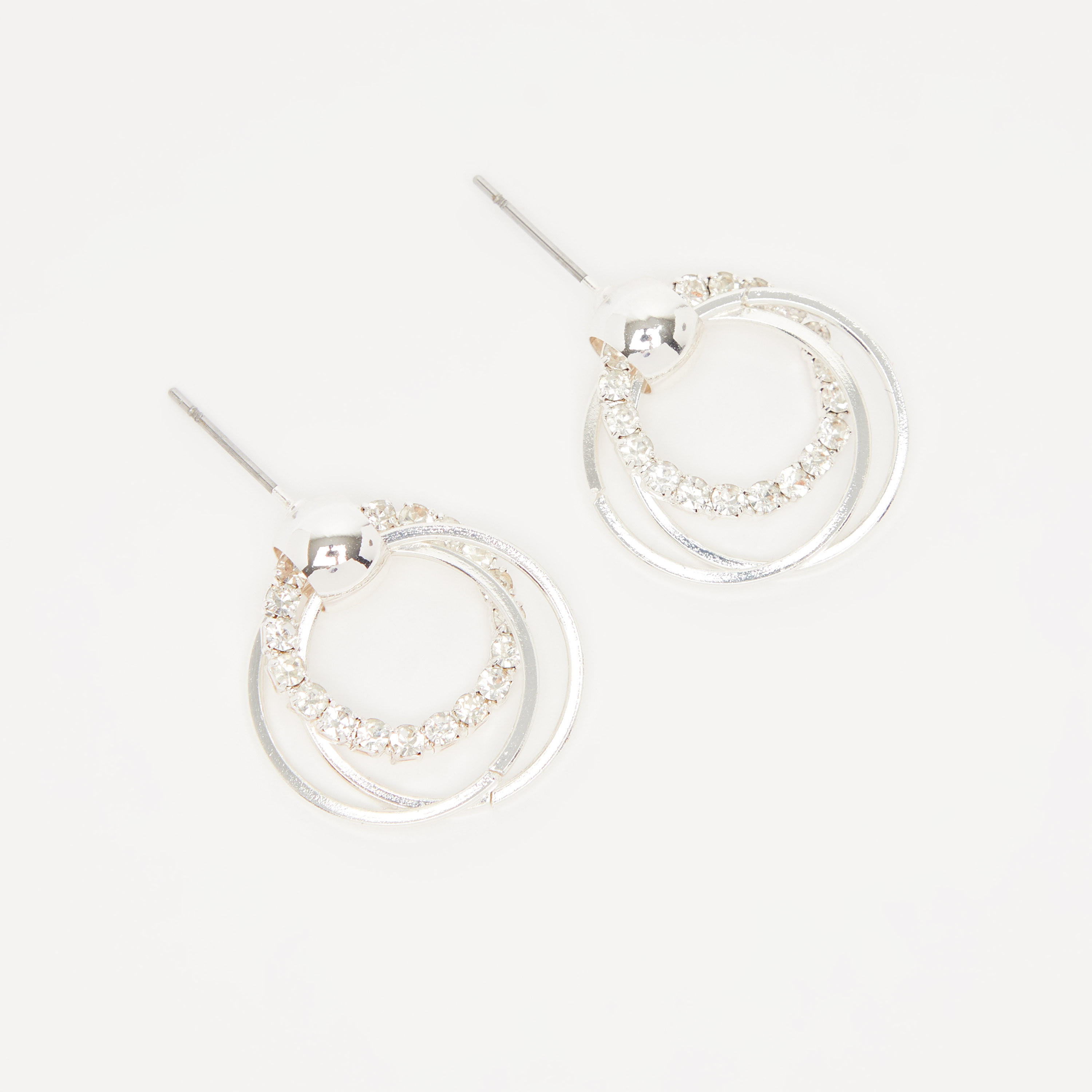 Embellished Hoop Earrings with Pushback Closure-women-watchesandjewellery-jewellery-earrings-image-1