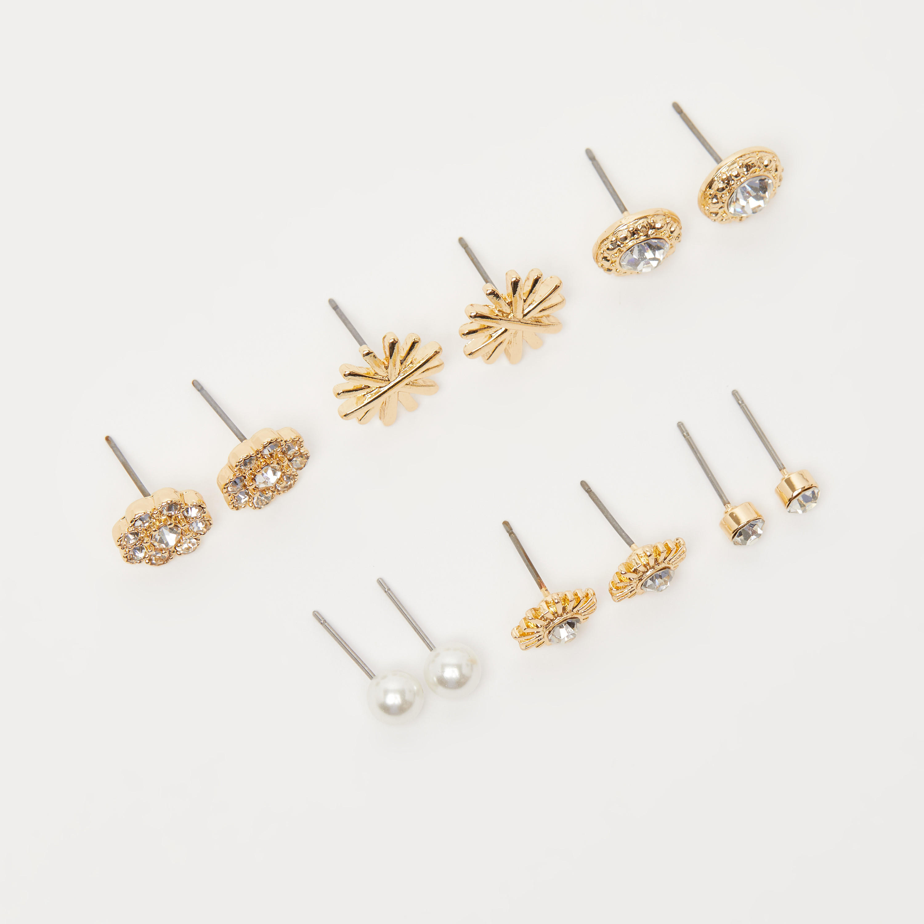 حلقان مرصّعة بتزيينات ومكبس إغلاق - طقم من 6 زوجًا-women-watchesandjewellery-jewellery-earrings-image-4